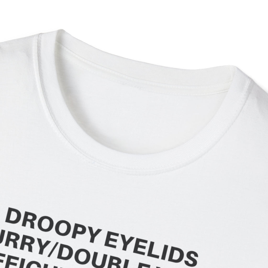 Myasthenia Gravis Awareness T-Shirt — Symptoms List Tee