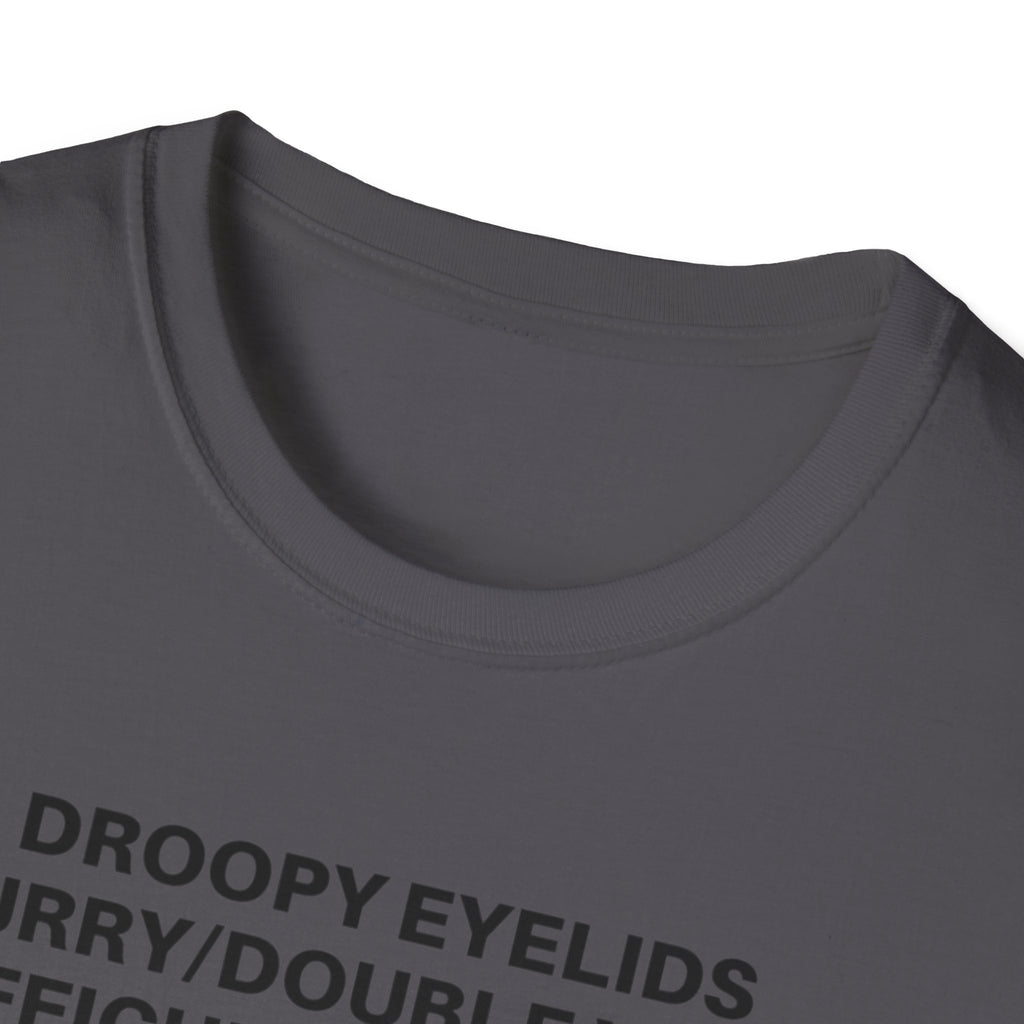 Myasthenia Gravis Awareness T-Shirt — Symptoms List Tee