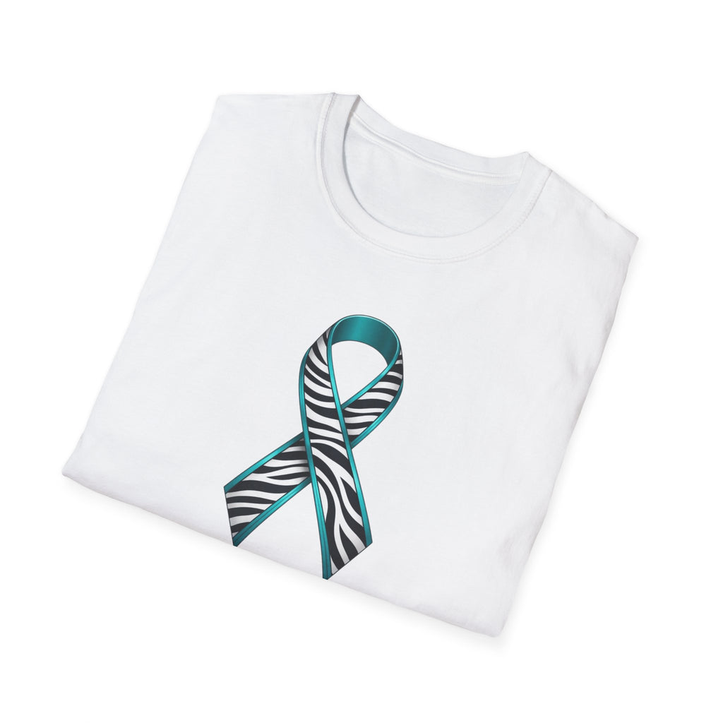 Rare Disease Awareness T-Shirt — Teal Zebra Ribbon "Together We Fight!"