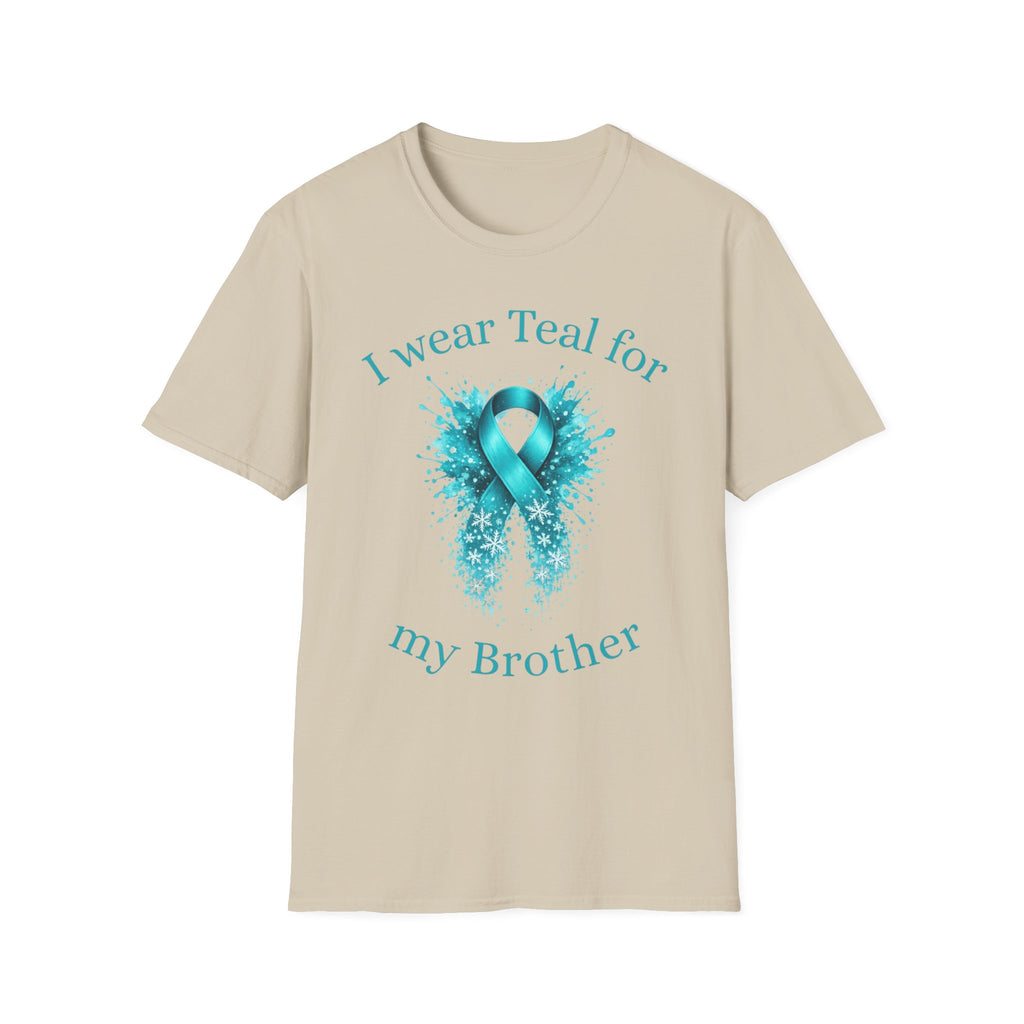 Myasthenia Gravis Awareness T-Shirt — "I Wear Teal for My Brother" Support Ribbon
