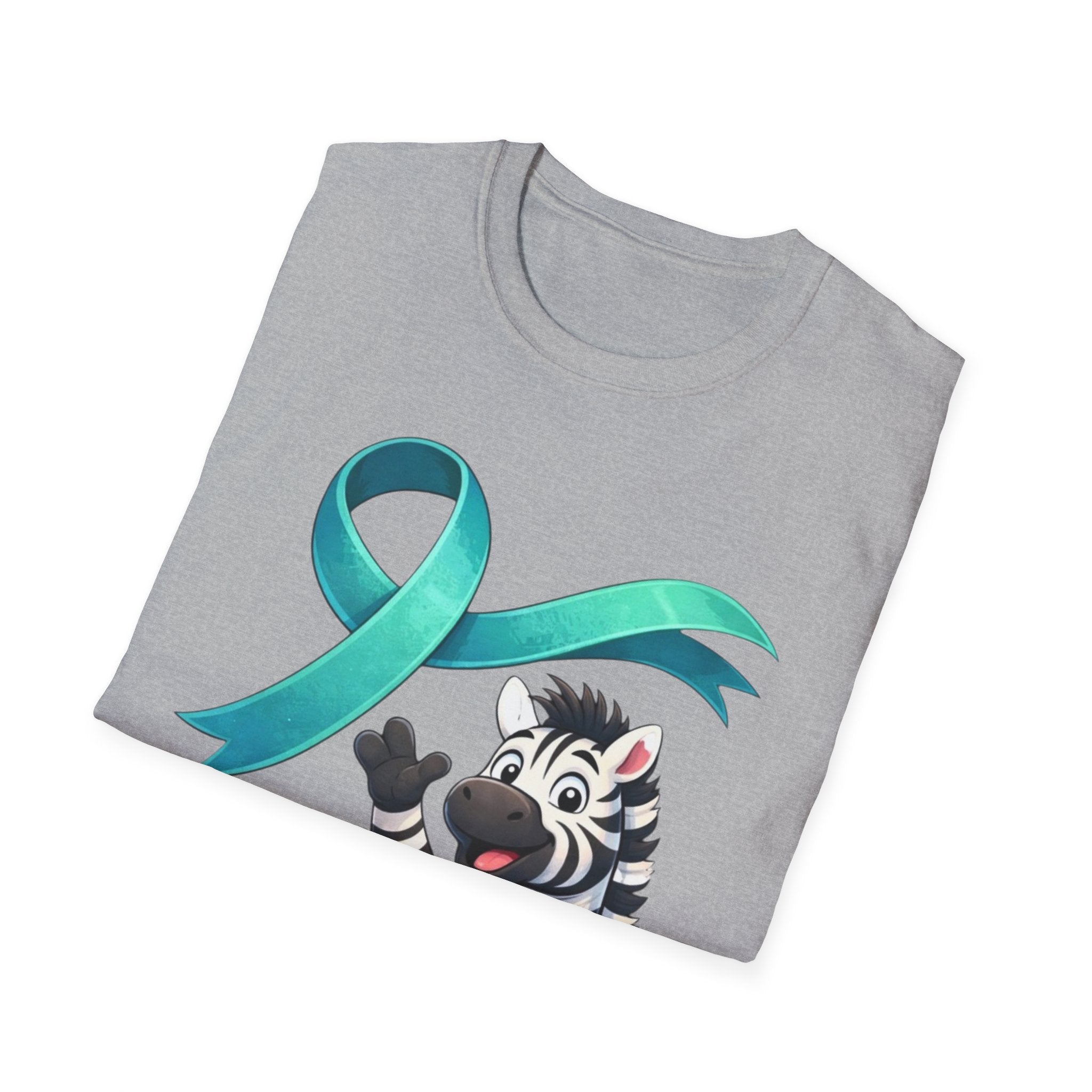 Rare Disease Awareness Zebra T-Shirt — "I Am Rare" Teal Ribbon Shirt