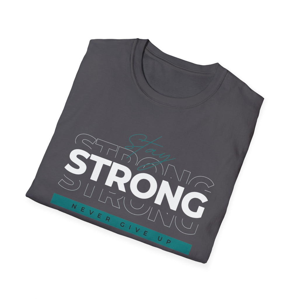 Strong "Never Give Up" T-Shirt — Motivational Fitness Tee