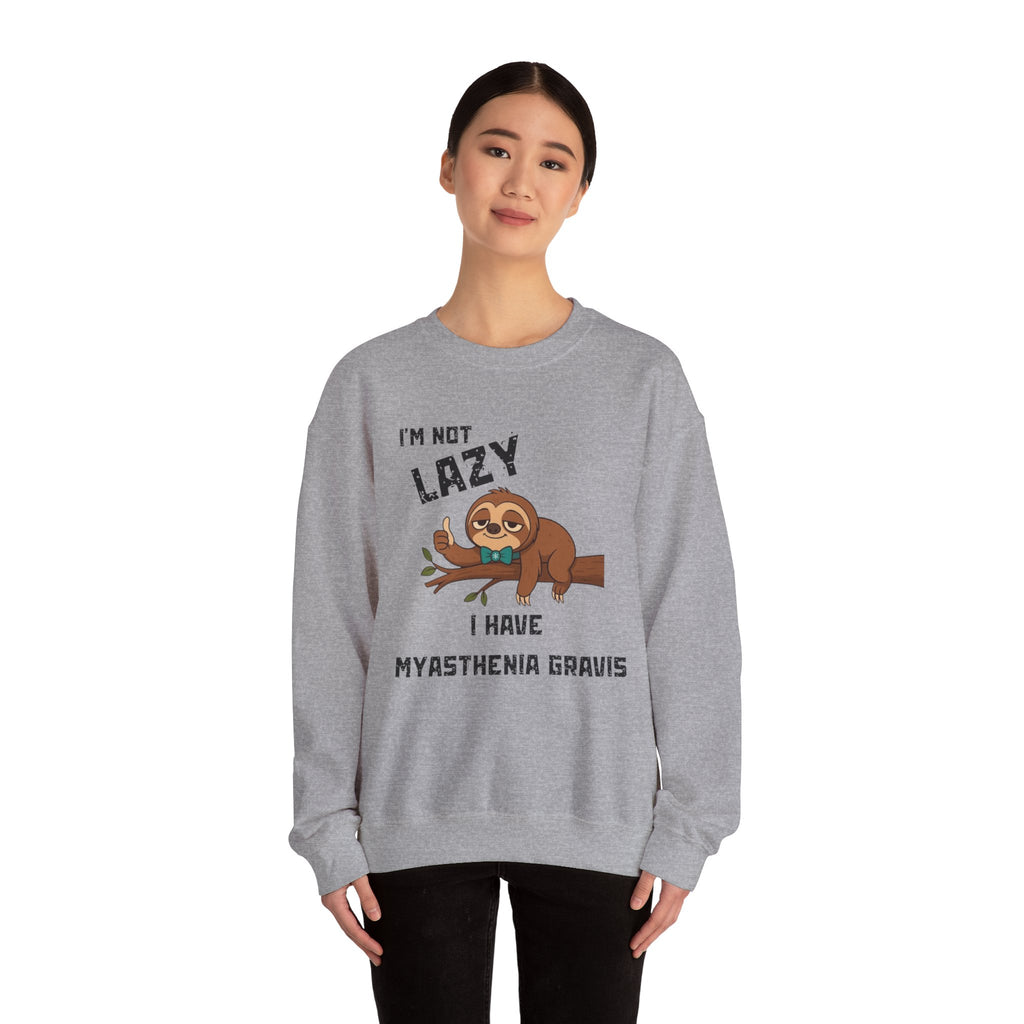 Myasthenia Gravis Awareness Sweatshirt - "I'm Not Lazy" Sloth Support Crewneck