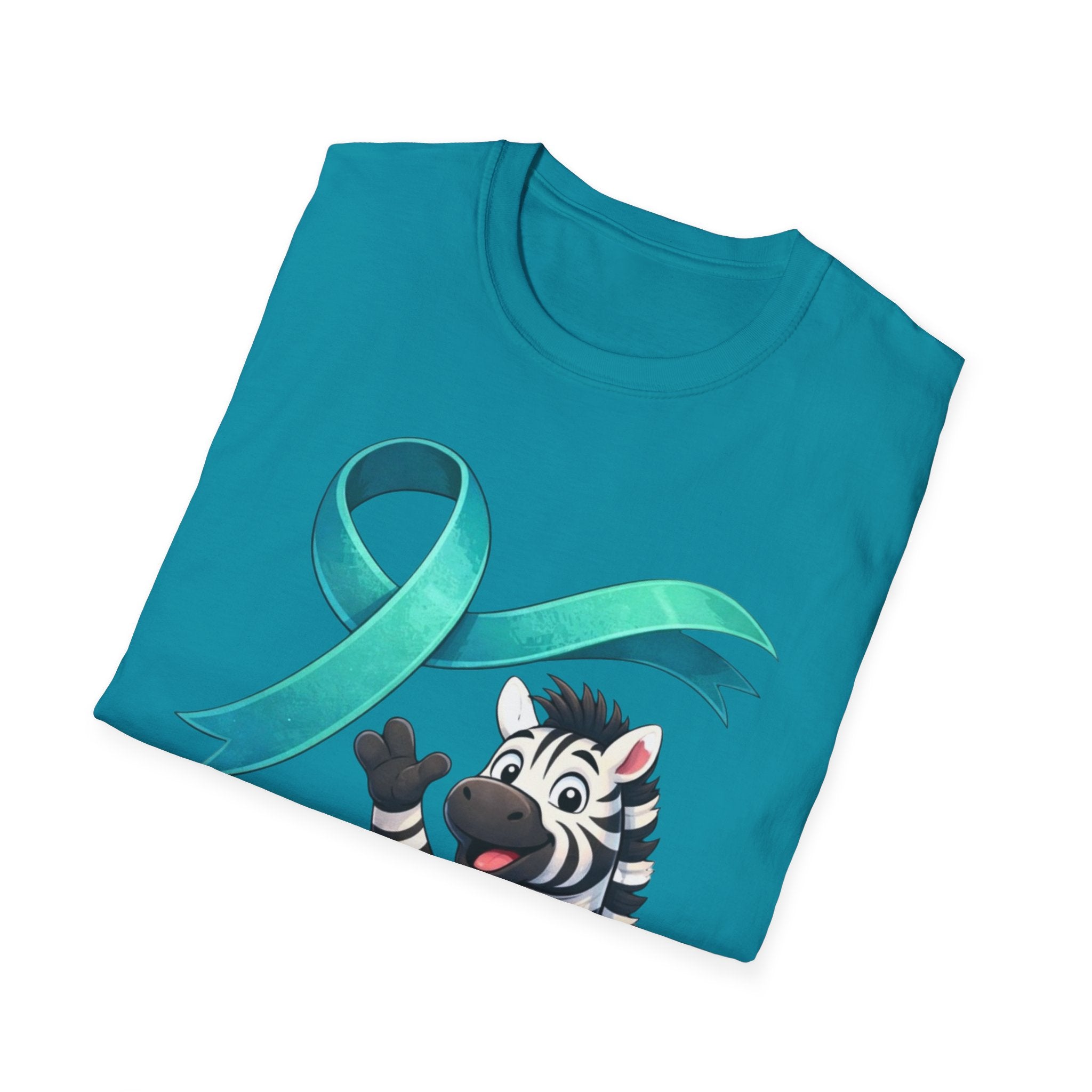 Rare Disease Awareness Zebra T-Shirt — "I Am Rare" Teal Ribbon Shirt