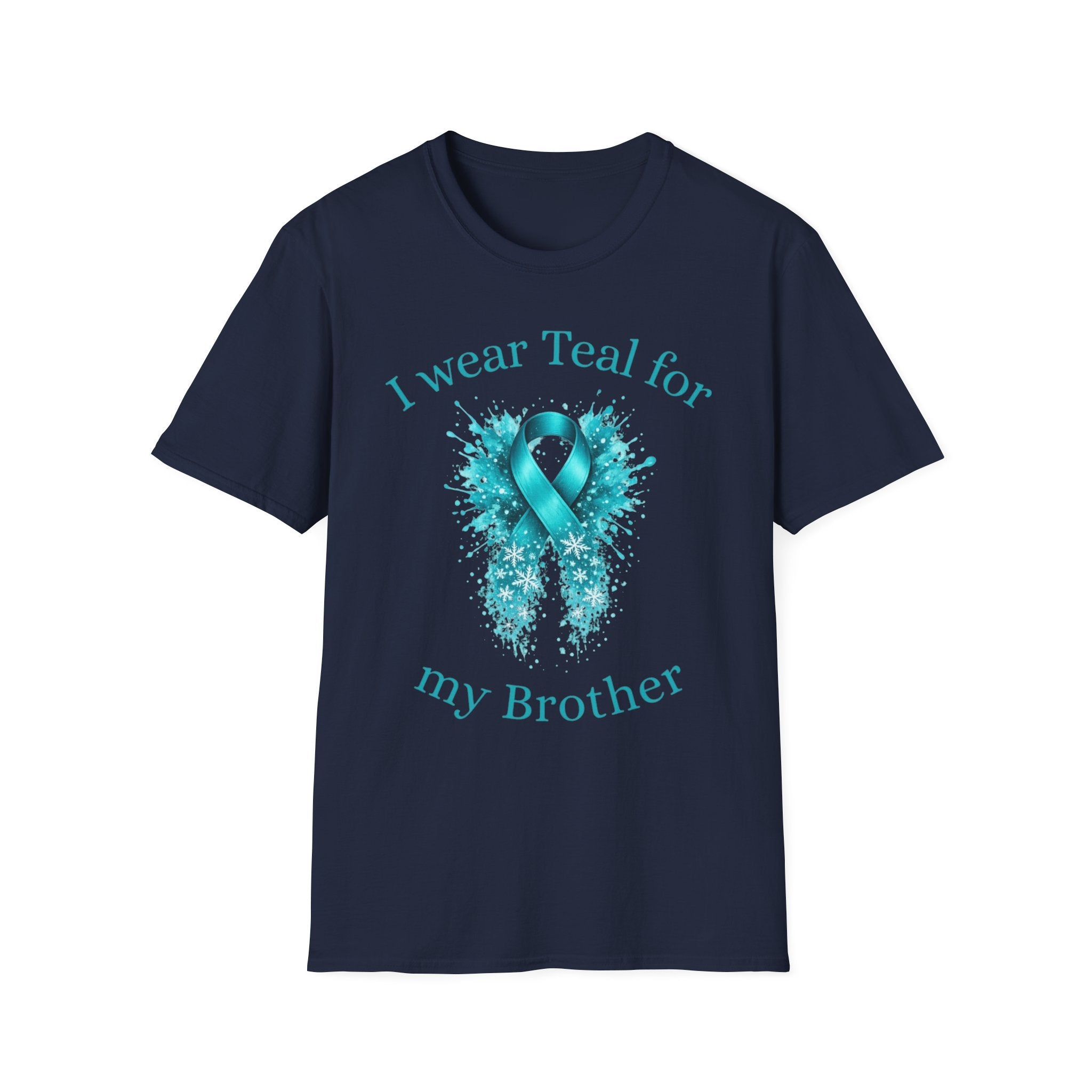 Myasthenia Gravis Awareness T-Shirt — "I Wear Teal for My Brother" Support Ribbon