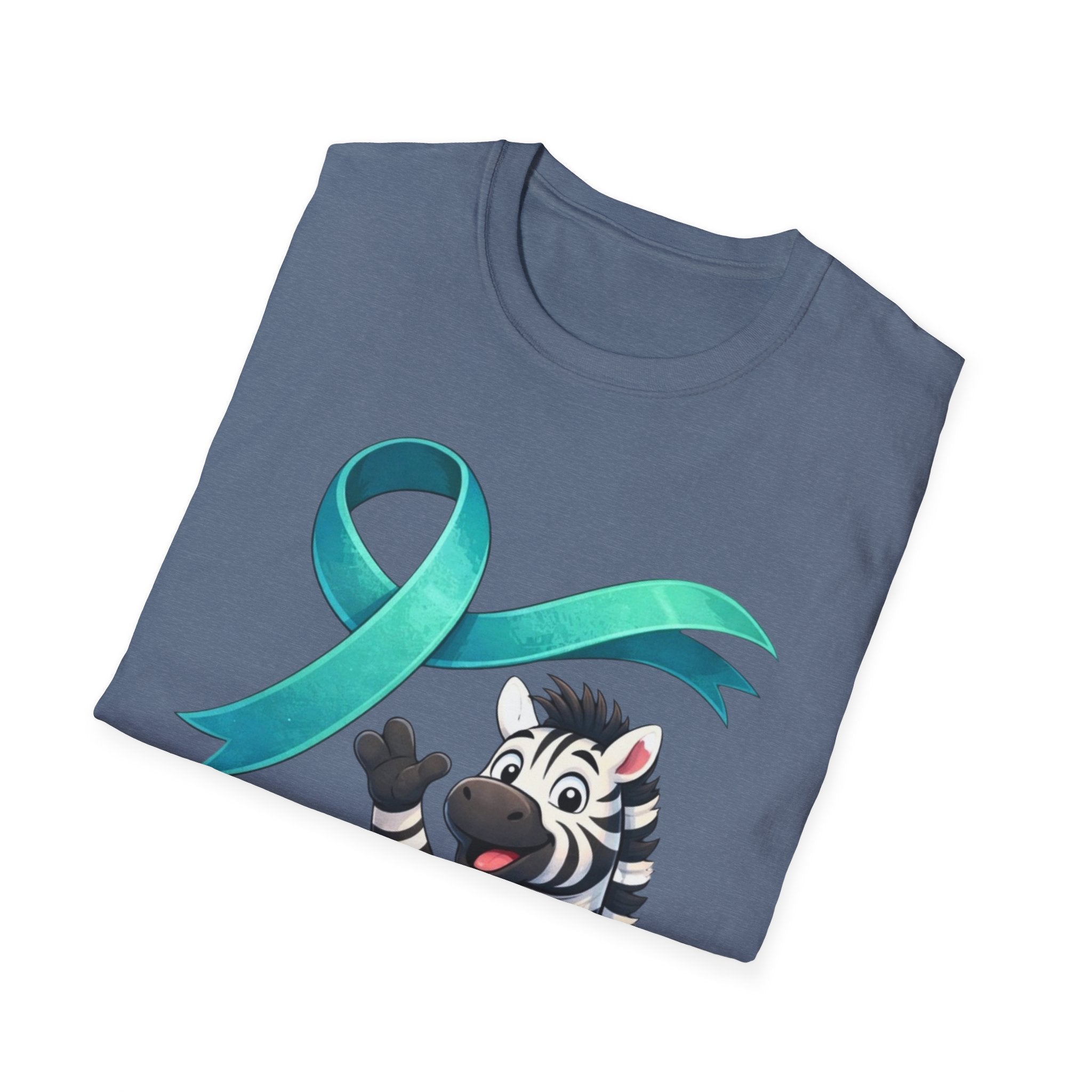Rare Disease Awareness Zebra T-Shirt — "I Am Rare" Teal Ribbon Shirt