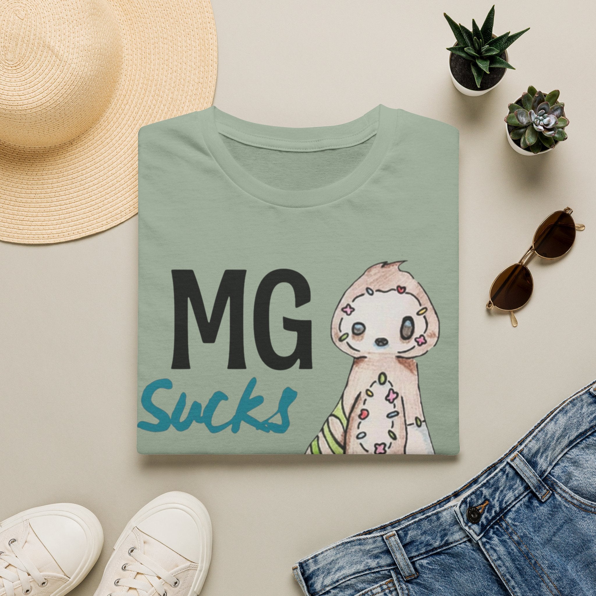 MG Sucks Sloth T-Shirt — Chronic Illness Awareness Tee