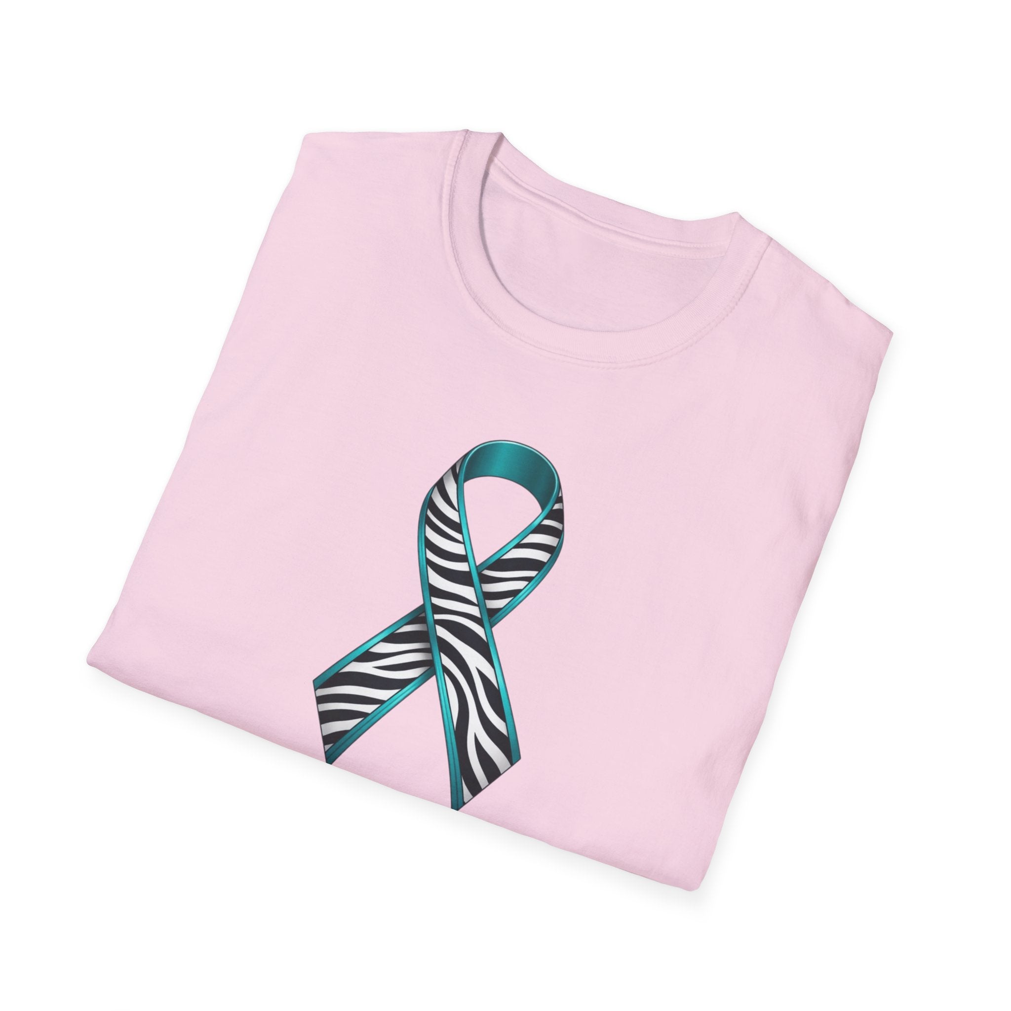 Rare Disease Awareness T-Shirt — Teal Zebra Ribbon "Together We Fight!"