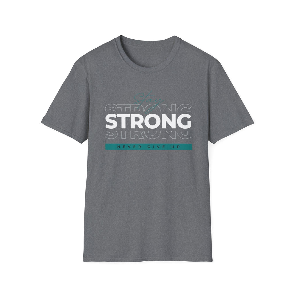 Strong "Never Give Up" T-Shirt — Motivational Fitness Tee