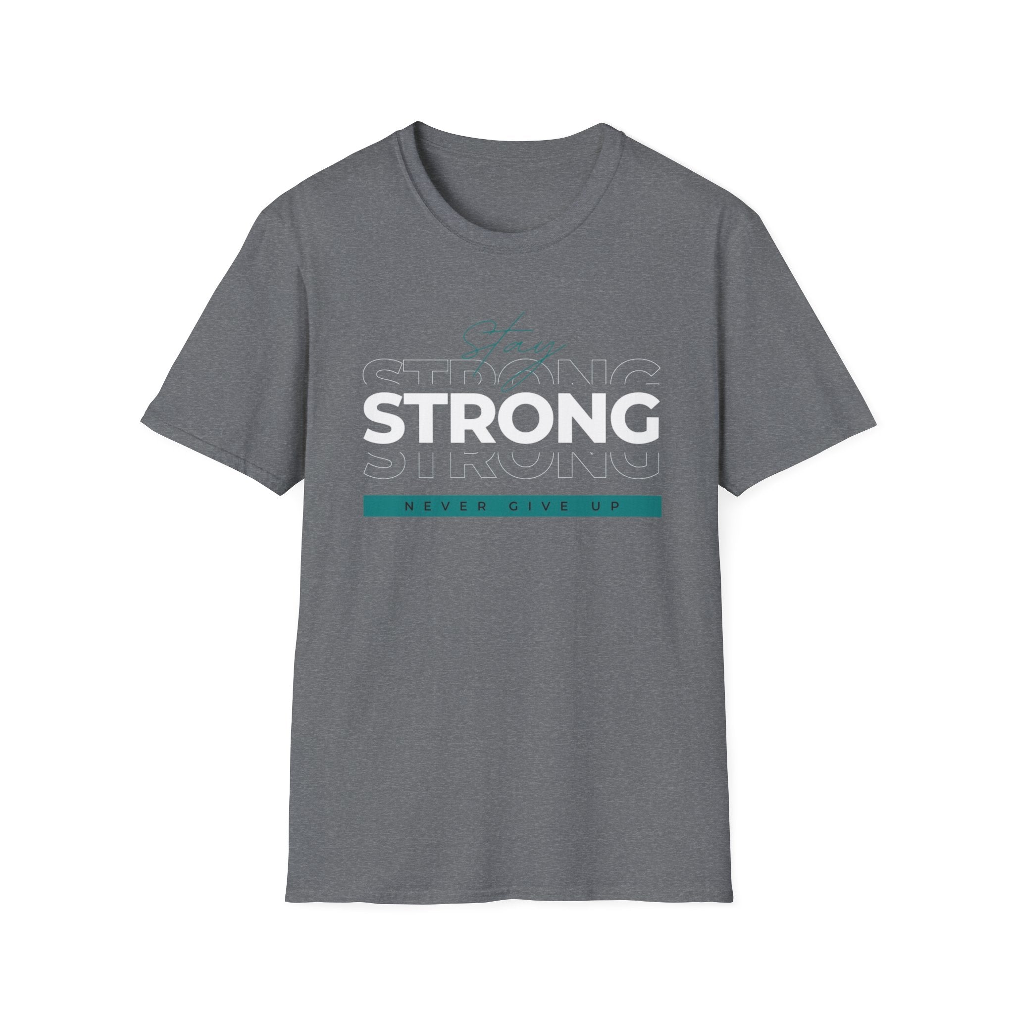 Strong "Never Give Up" T-Shirt — Motivational Fitness Tee