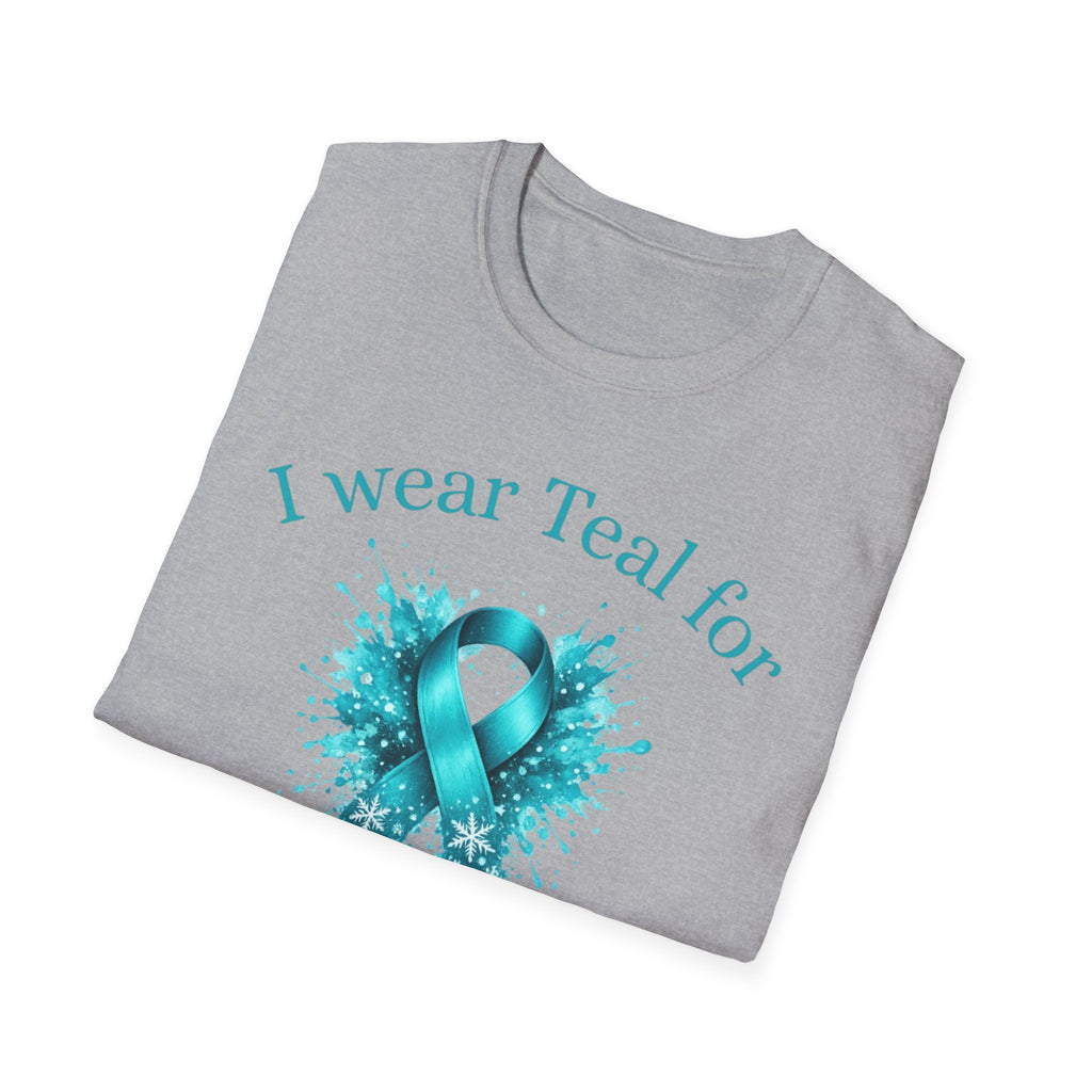 Myasthenia Gravis Awareness T-Shirt — "I Wear Teal For My Husband"