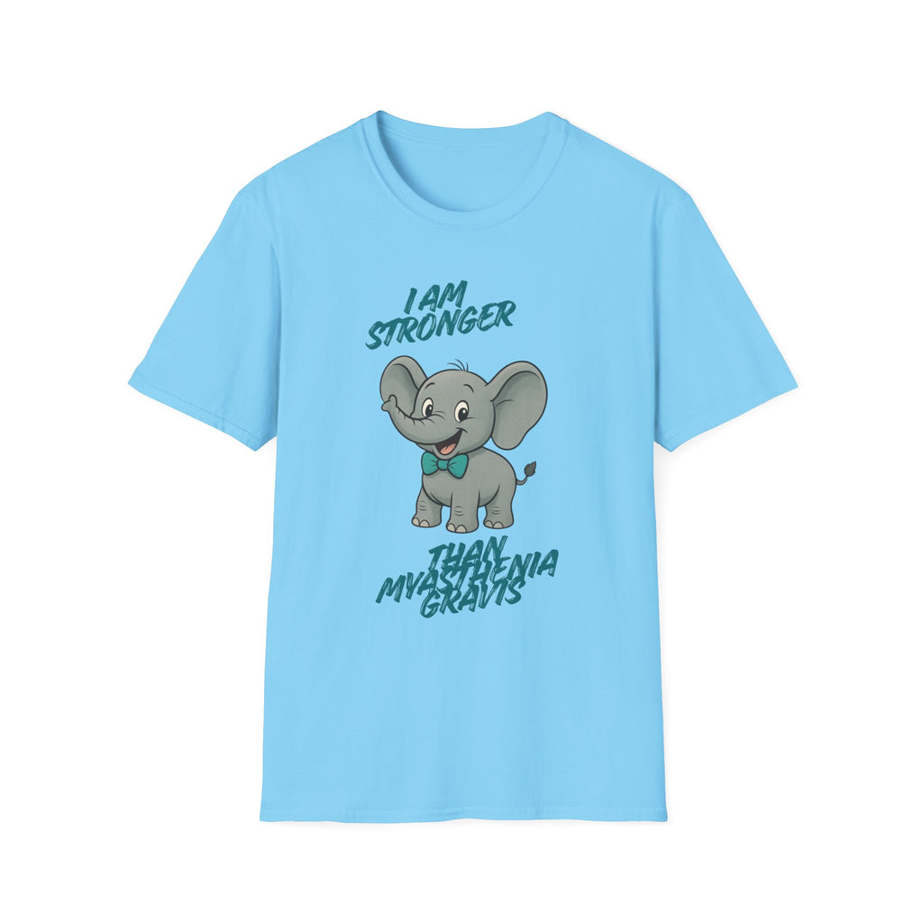 Elephant Strength T-Shirt — "I Am Stronger Than Myasthenia Gravis" Awareness Tee