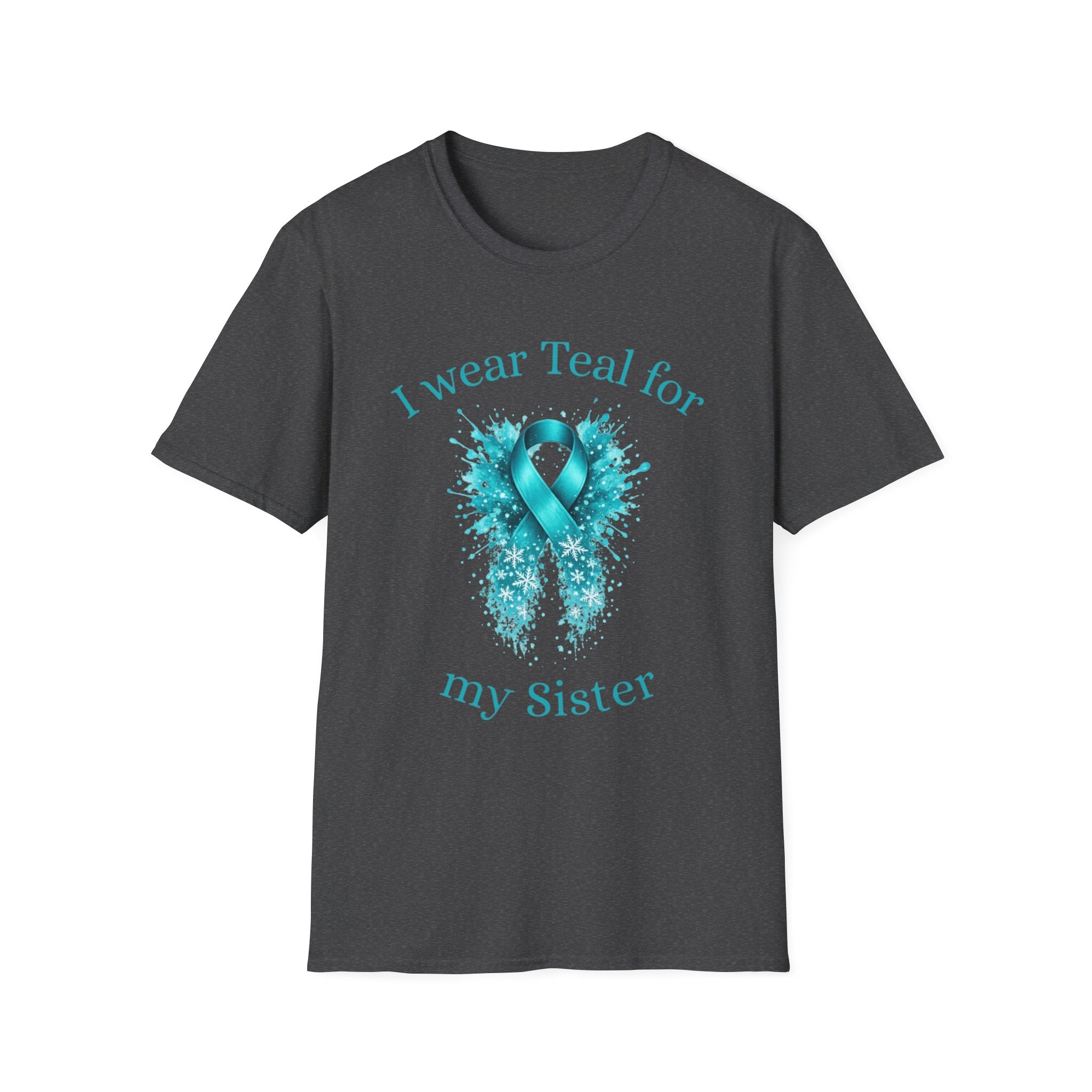 Myasthenia Gravis Awareness T-Shirt — "I Wear Teal for My Sister" Support Ribbon Tee