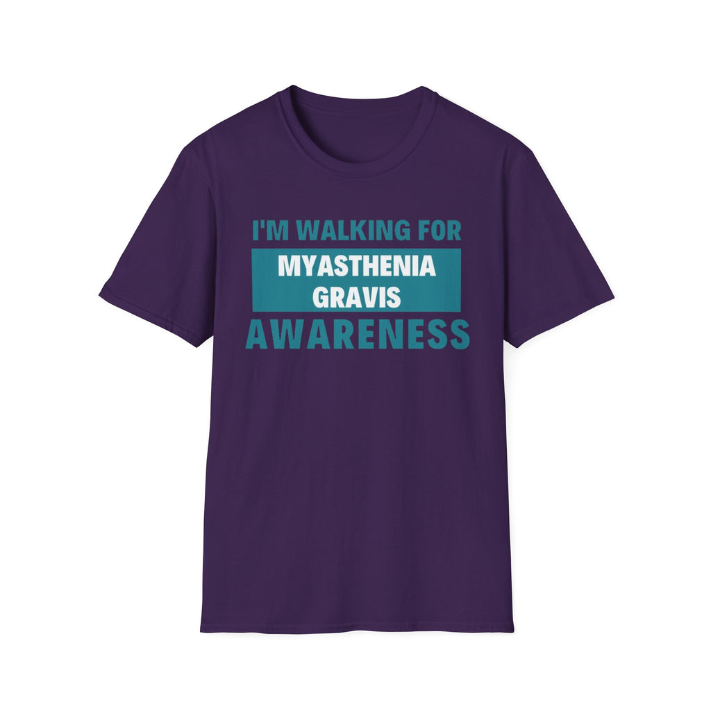 Myasthenia Gravis Awareness T-Shirt – "I'm Walking for Myasthenia Gravis Awareness" Fundraiser Tee