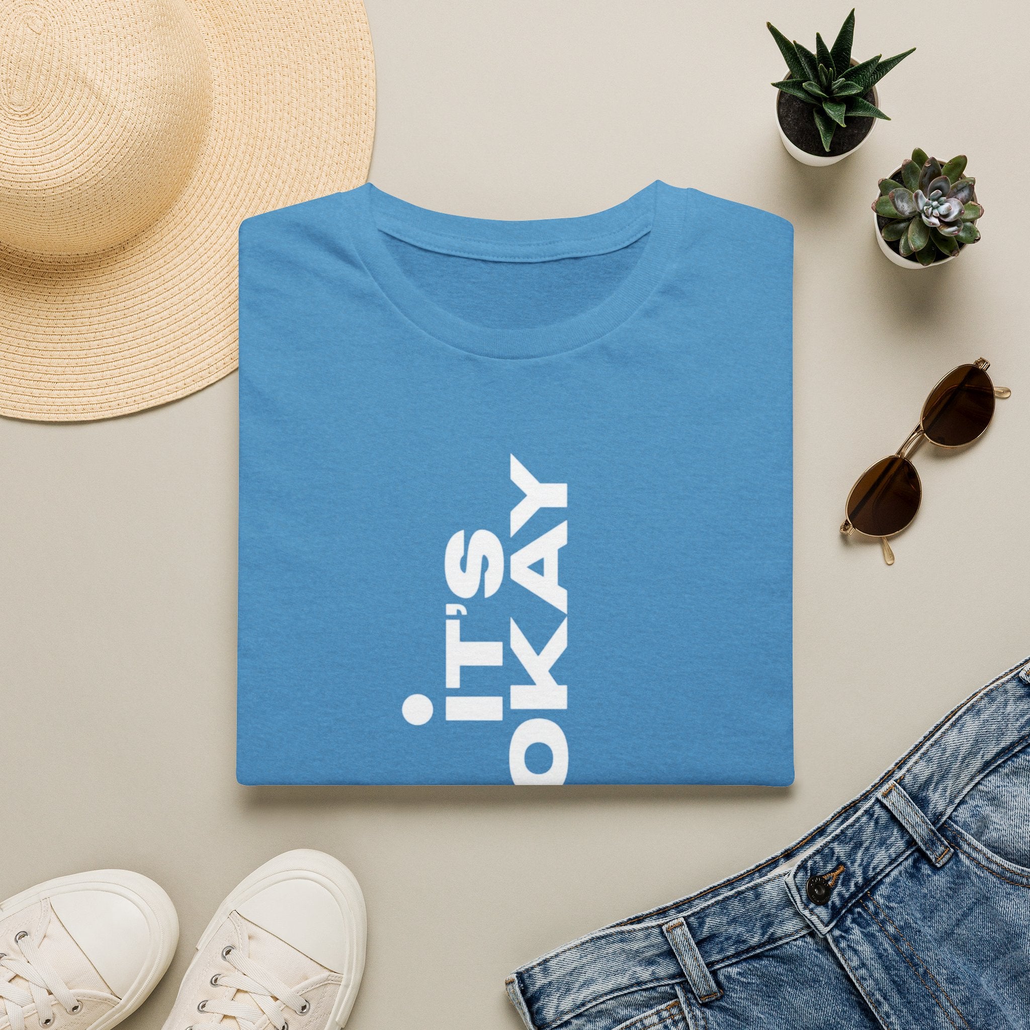It's Okay Vertical Graphic Tee — Mental Health Awareness T-Shirt