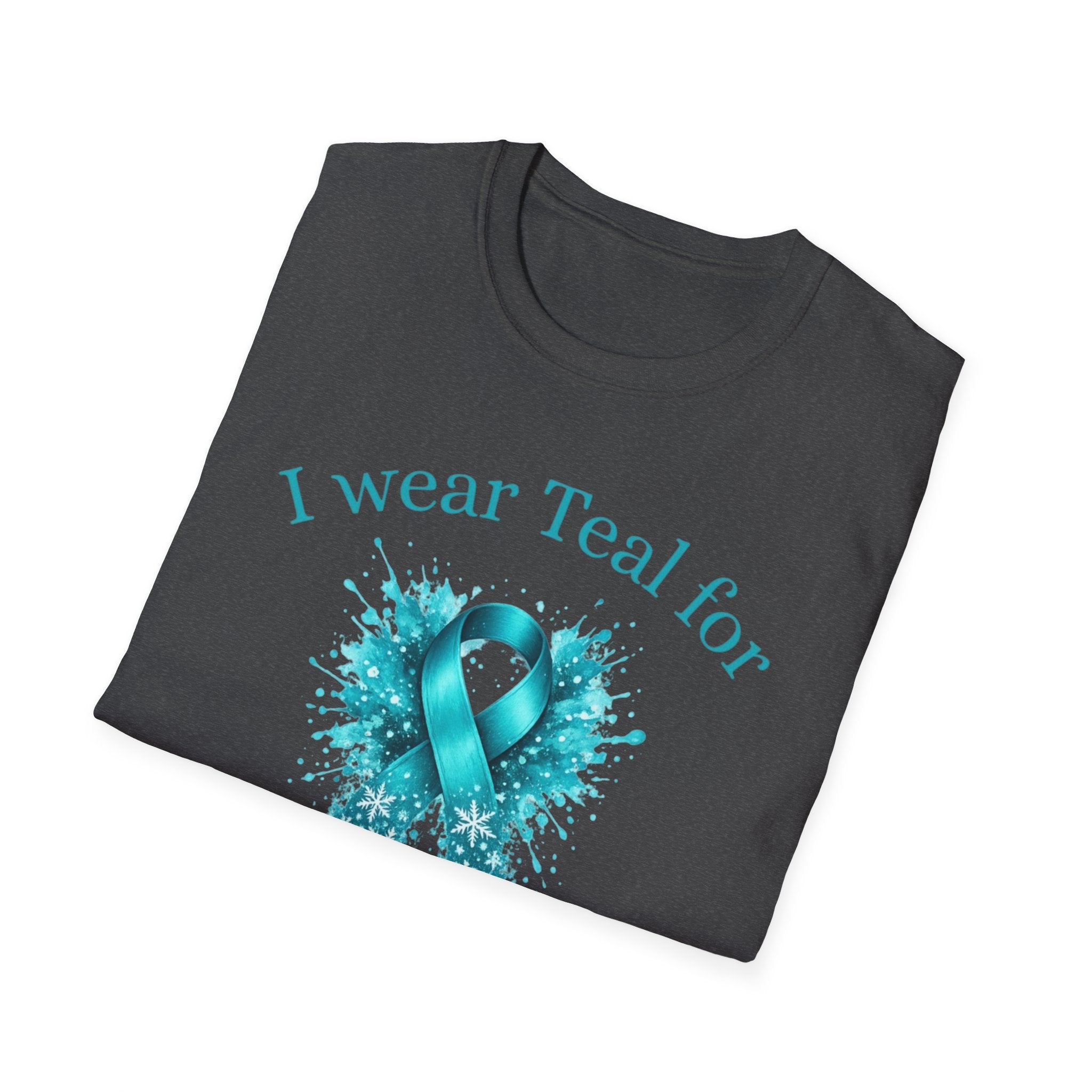 Myasthenia Gravis Awareness Ribbon T-Shirt — "I Wear Teal for My Daughter" Support Tee