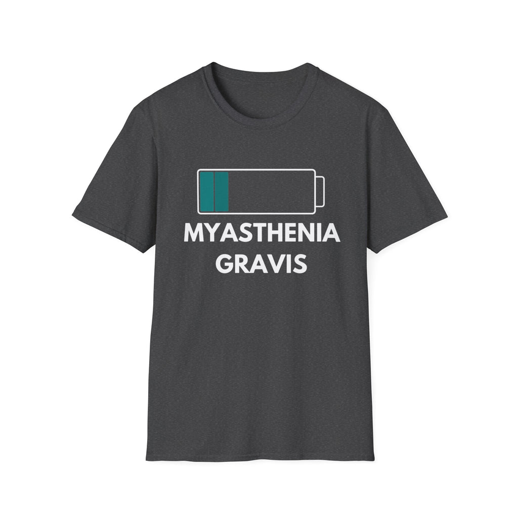 Myasthenia Gravis Awareness T-Shirt — Low Battery Graphic