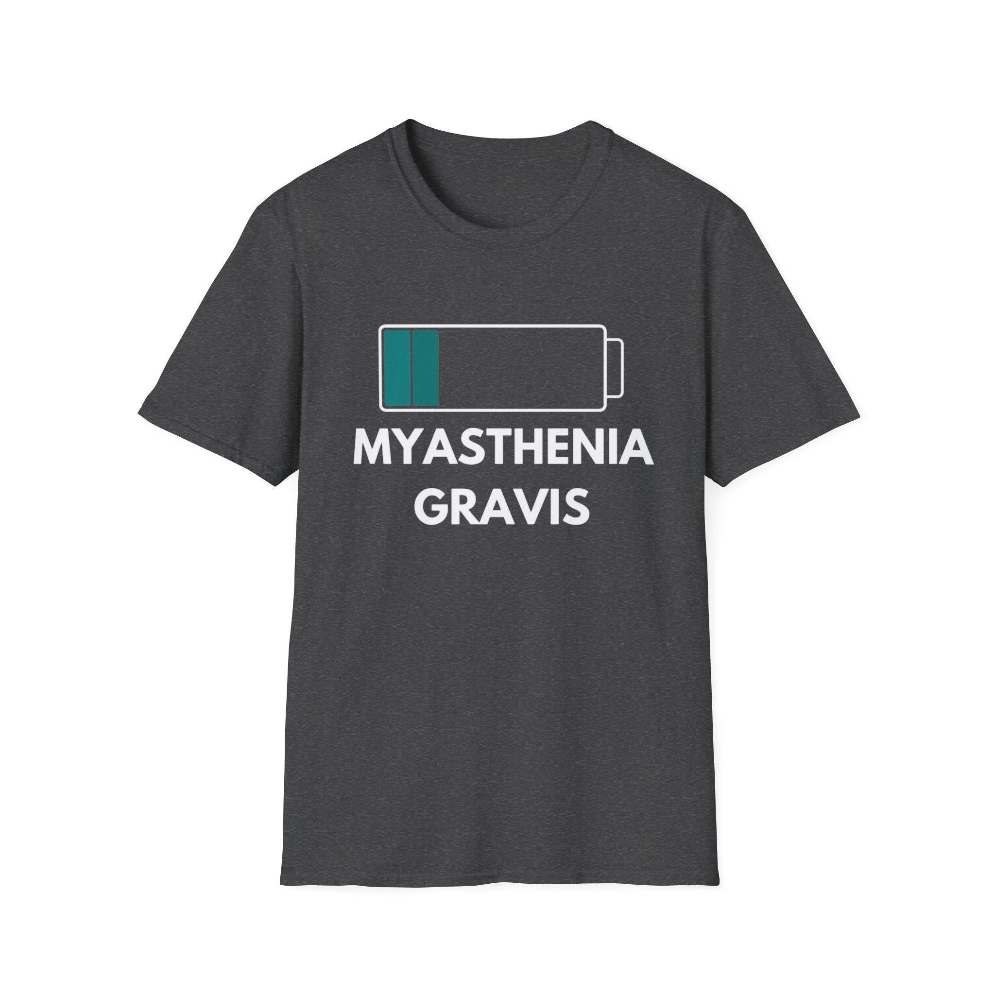 Myasthenia Gravis Awareness T-Shirt — Low Battery Graphic