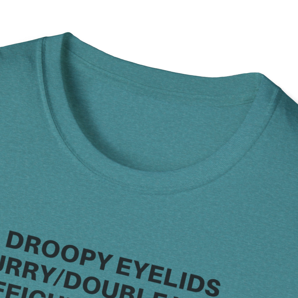 Myasthenia Gravis Awareness T-Shirt — Symptoms List Tee