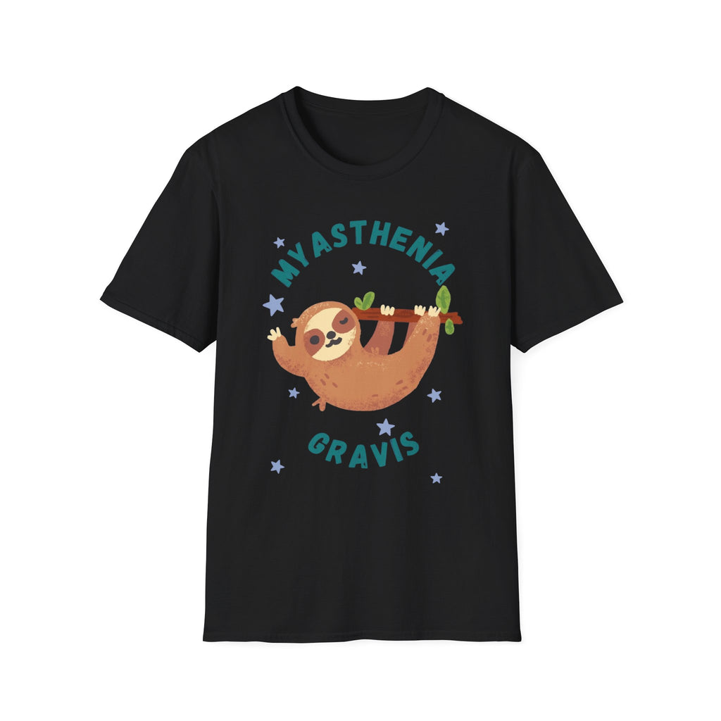 Myasthenia Gravis Sloth T-Shirt — Cute Awareness Tee for Support & Fundraising