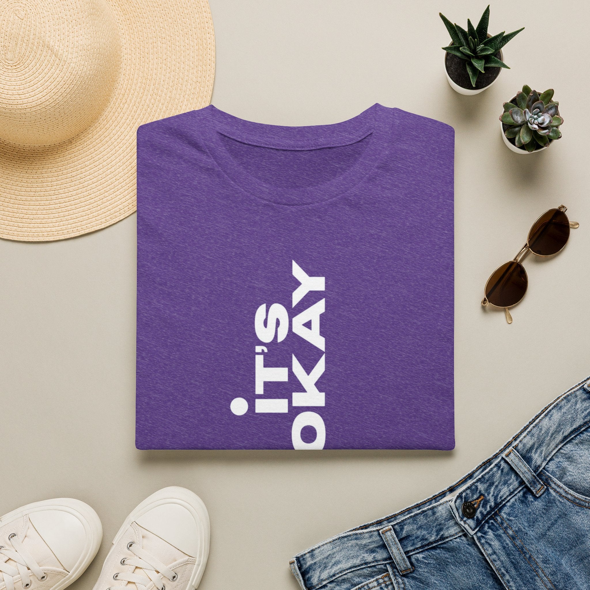 It's Okay Vertical Graphic Tee — Mental Health Awareness T-Shirt