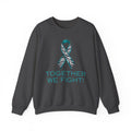Awareness Ribbon Sweatshirt - "Together We Fight" Teal Zebra Support Crewneck