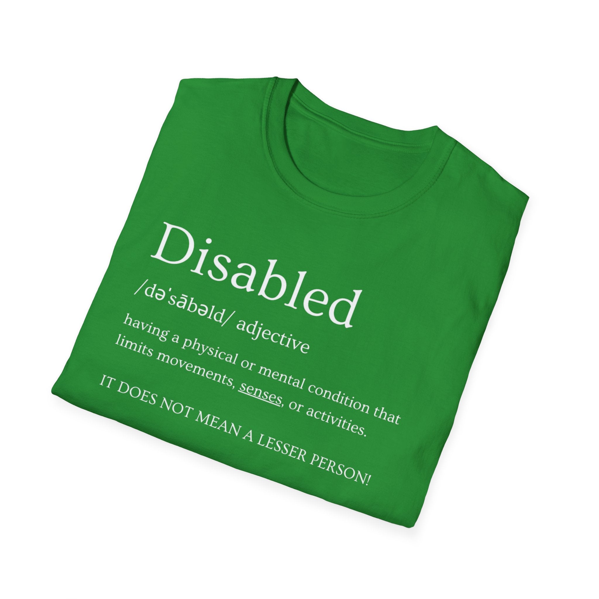 Disabled Definition T-Shirt — Disability Pride Awareness Tee