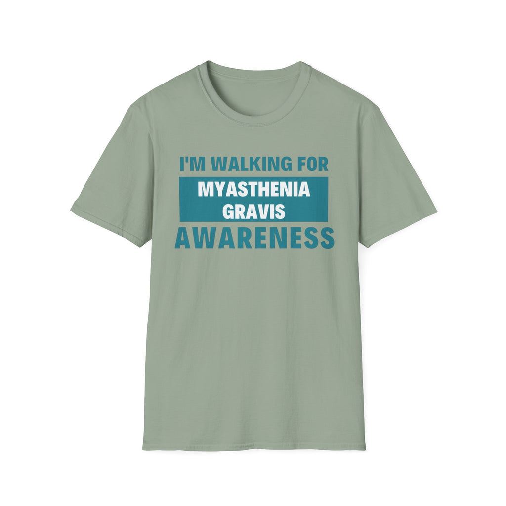 Myasthenia Gravis Awareness T-Shirt – "I'm Walking for Myasthenia Gravis Awareness" Fundraiser Tee
