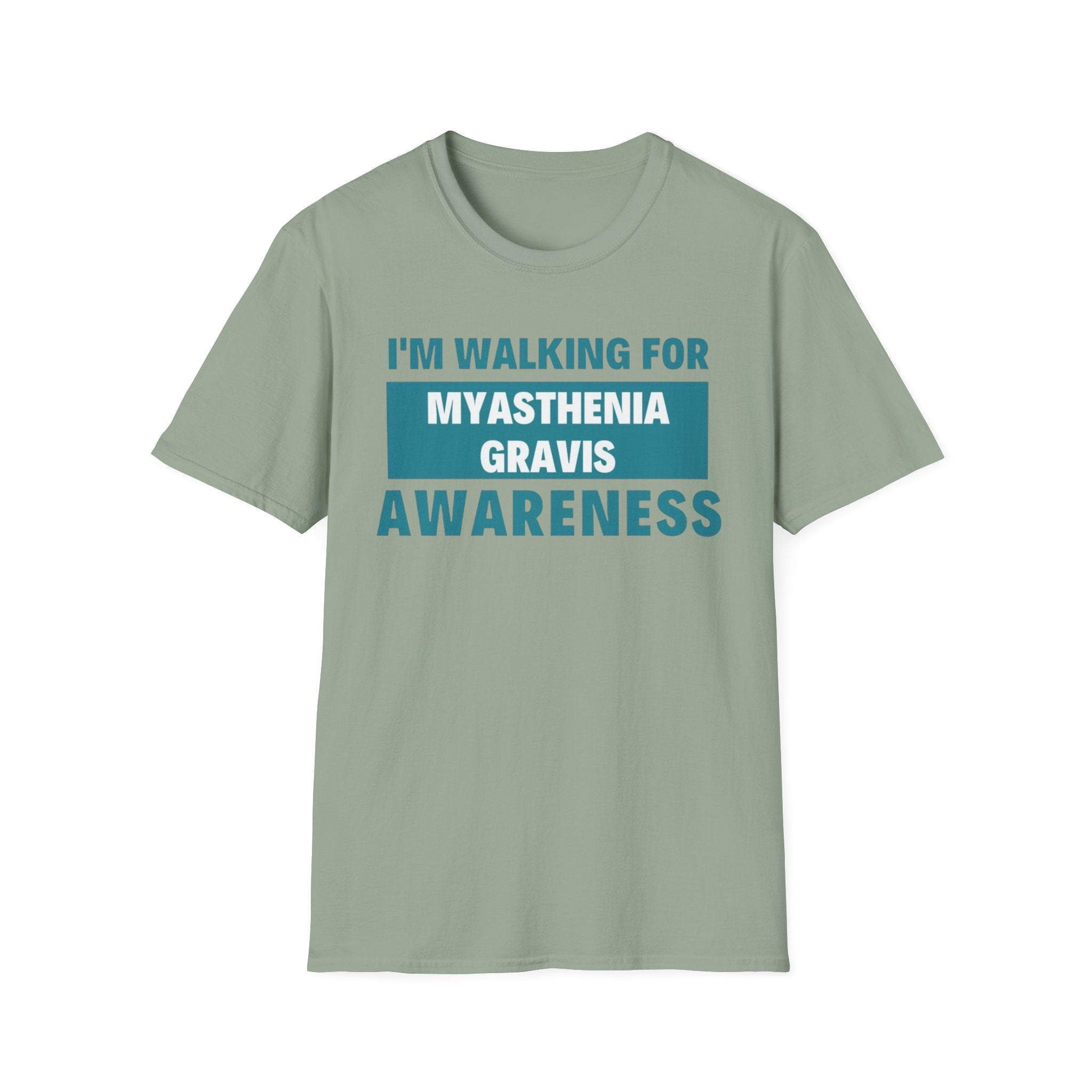 Myasthenia Gravis Awareness T-Shirt – "I'm Walking for Myasthenia Gravis Awareness" Fundraiser Tee