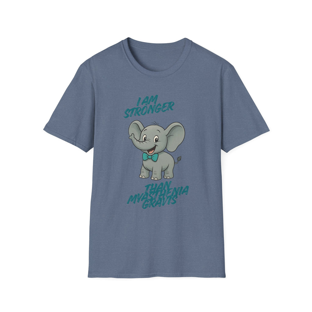 Elephant Strength T-Shirt — "I Am Stronger Than Myasthenia Gravis" Awareness Tee