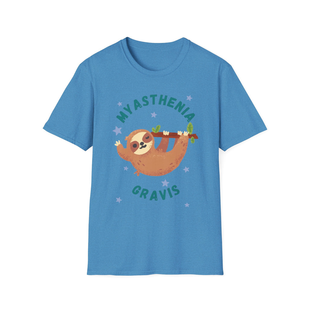 Myasthenia Gravis Sloth T-Shirt — Cute Awareness Tee for Support & Fundraising