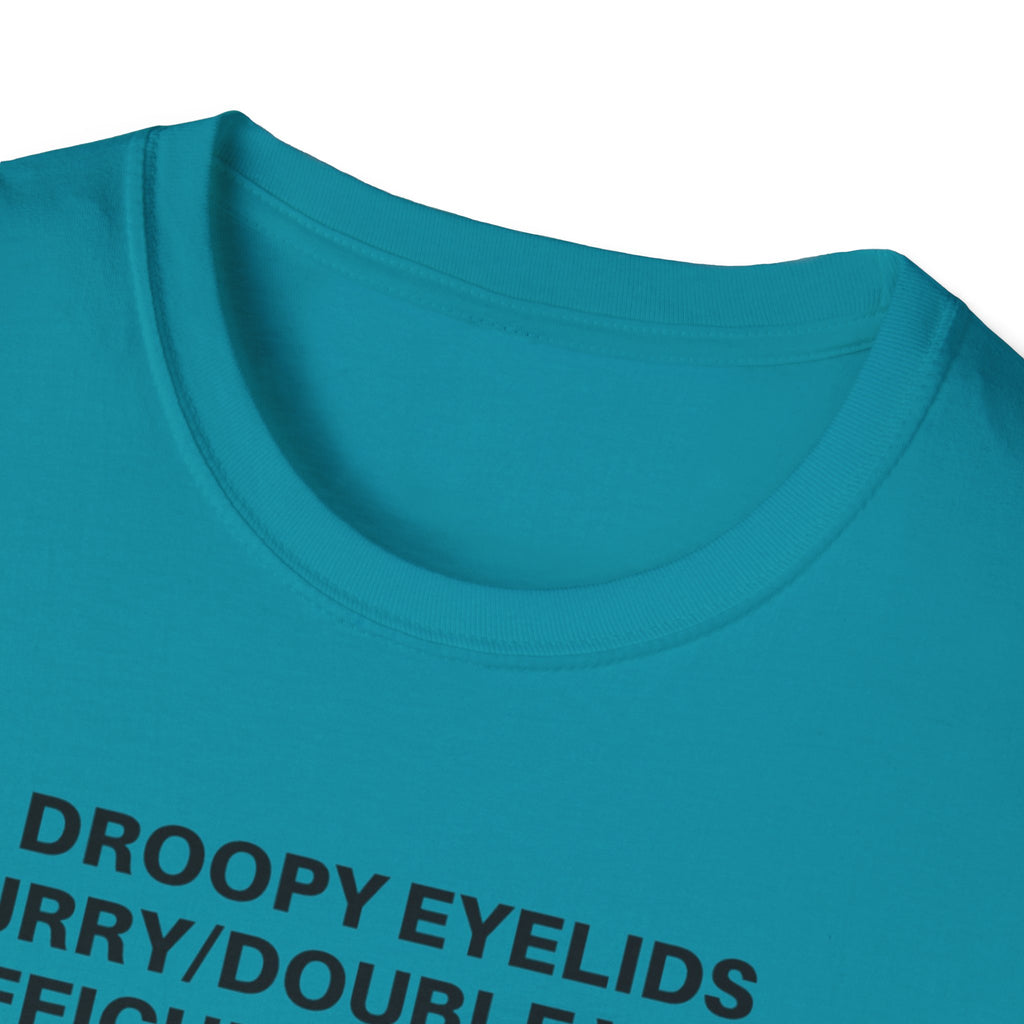 Myasthenia Gravis Awareness T-Shirt — Symptoms List Tee