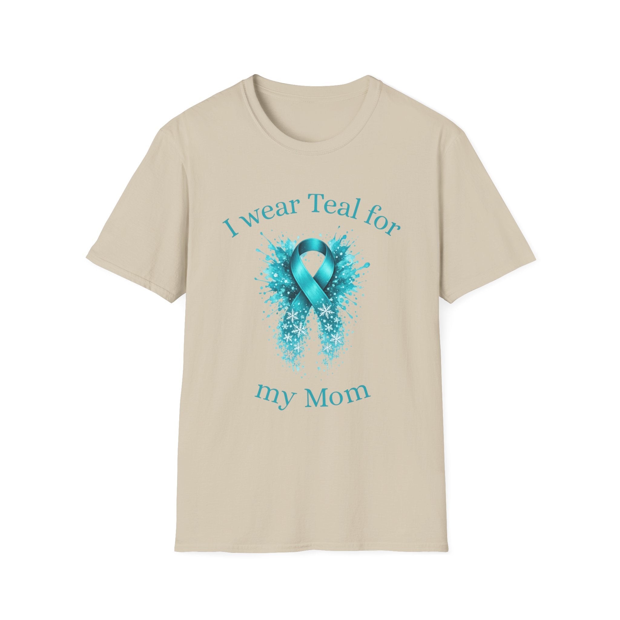 Myasthenia Gravis Awareness Ribbon T-Shirt — "I Wear Teal for My Mom"