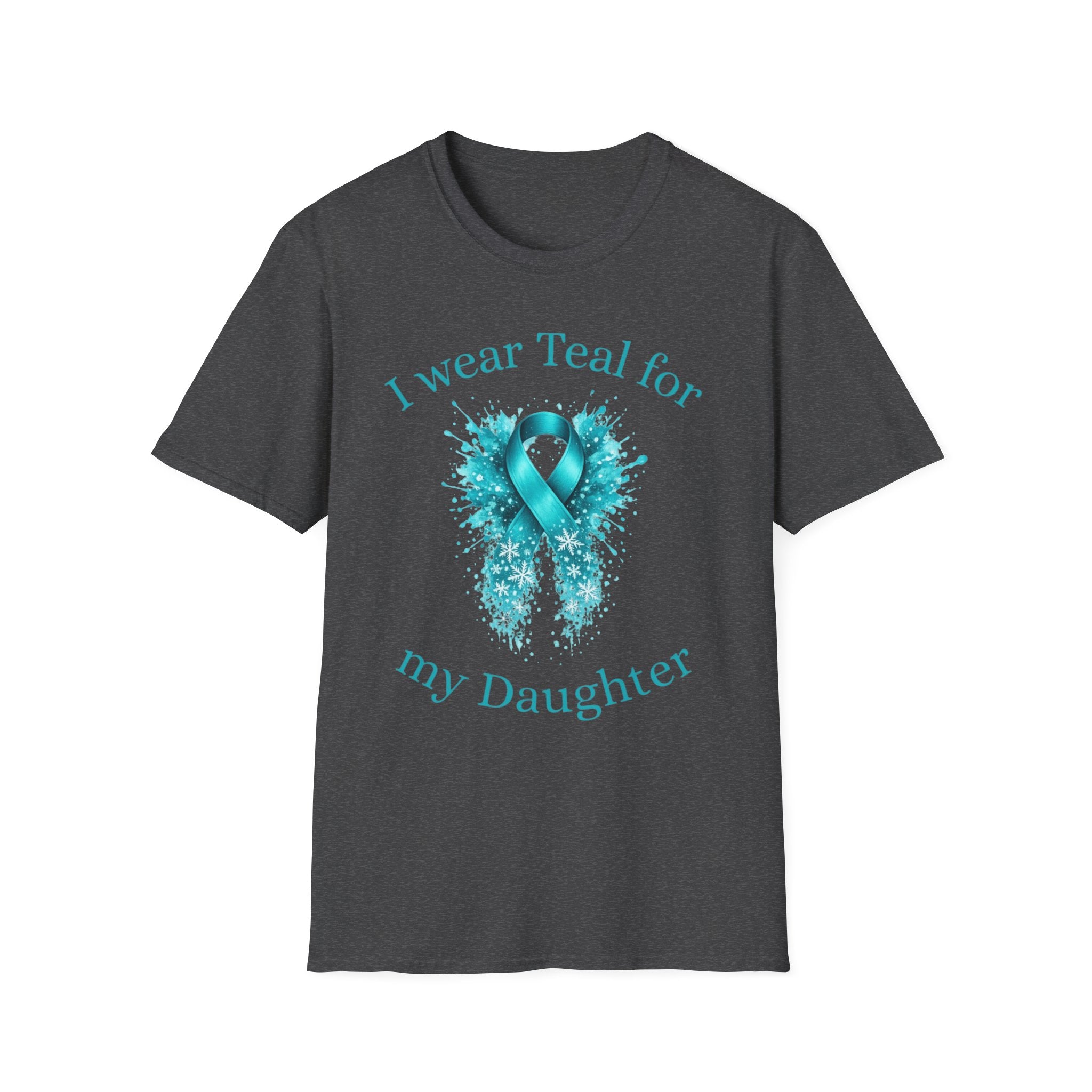 Myasthenia Gravis Awareness Ribbon T-Shirt — "I Wear Teal for My Daughter" Support Tee