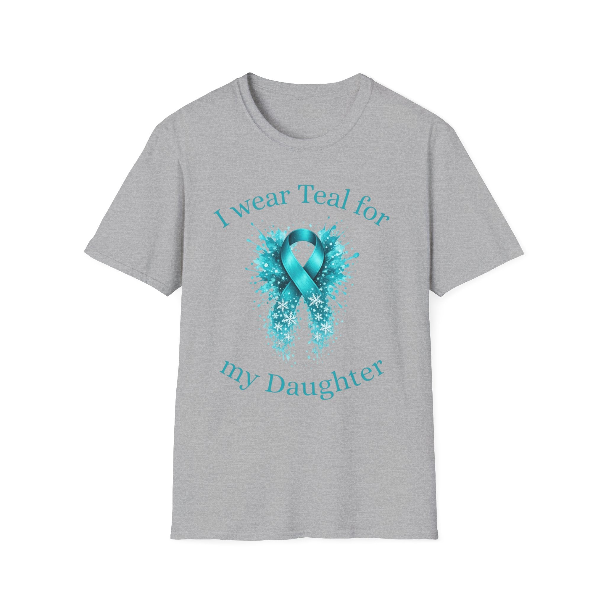 Myasthenia Gravis Awareness Ribbon T-Shirt — "I Wear Teal for My Daughter" Support Tee