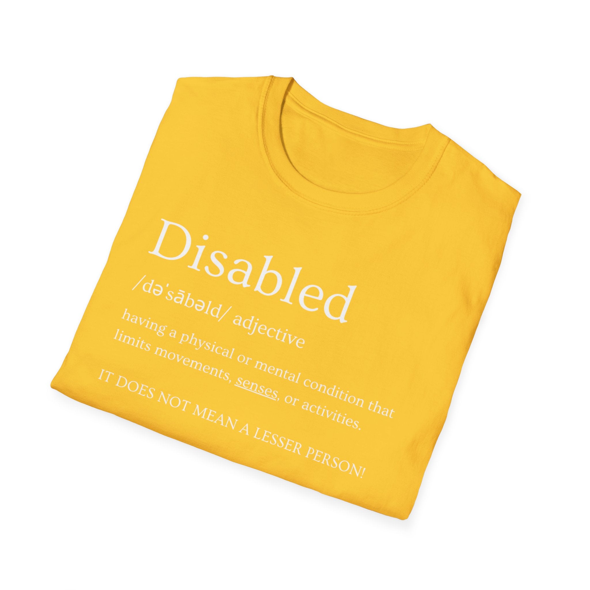 Disabled Definition T-Shirt — Disability Pride Awareness Tee
