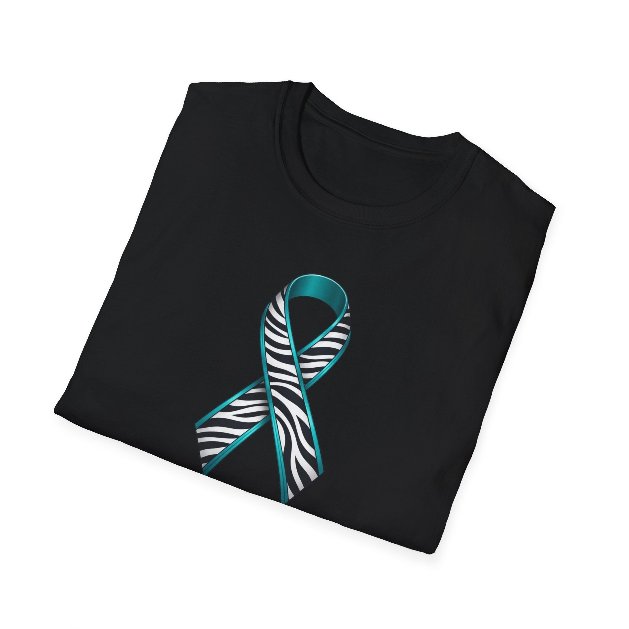 Rare Disease Awareness T-Shirt — Teal Zebra Ribbon "Together We Fight!"