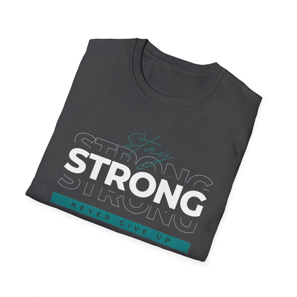 Strong "Never Give Up" T-Shirt — Motivational Fitness Tee