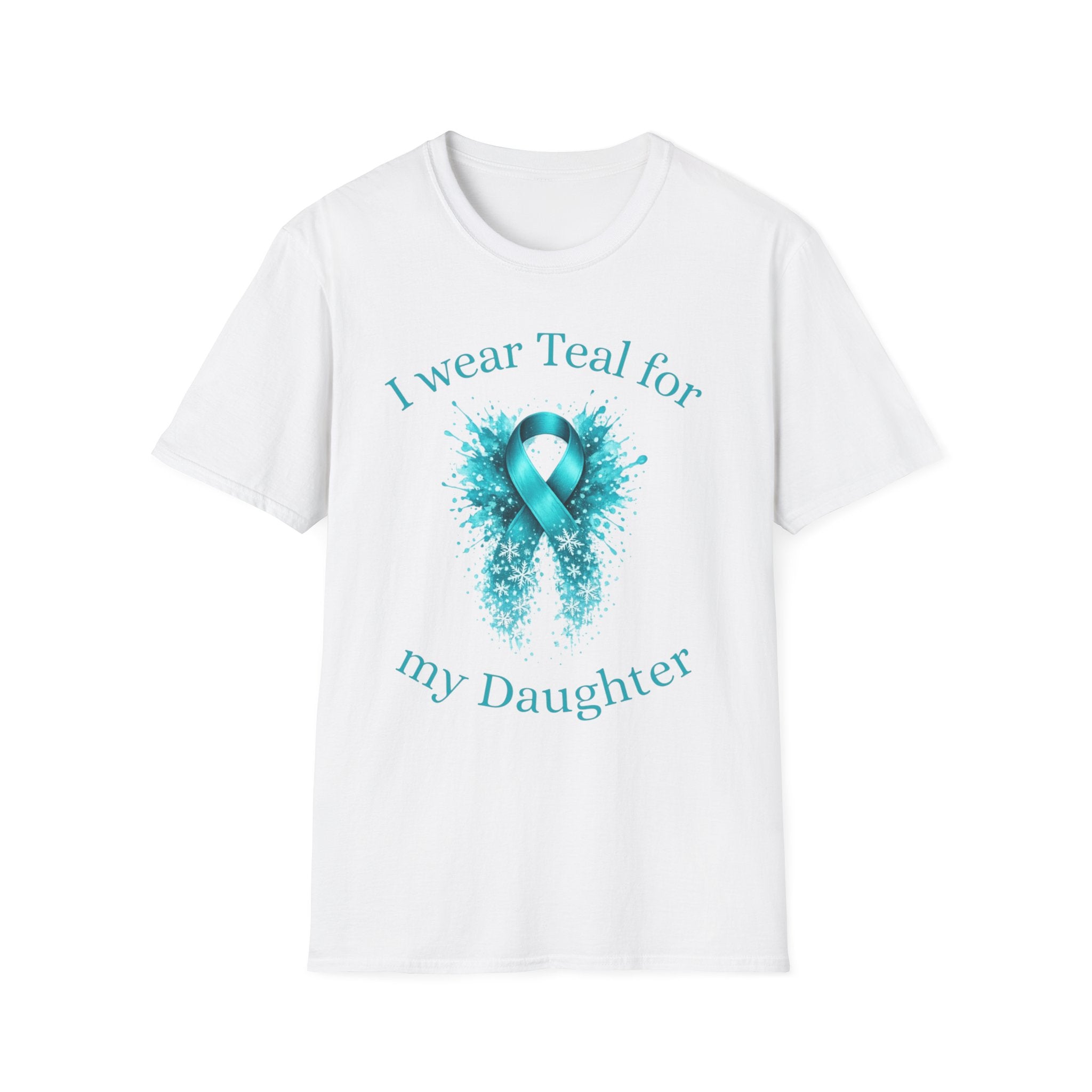 Myasthenia Gravis Awareness Ribbon T-Shirt — "I Wear Teal for My Daughter" Support Tee
