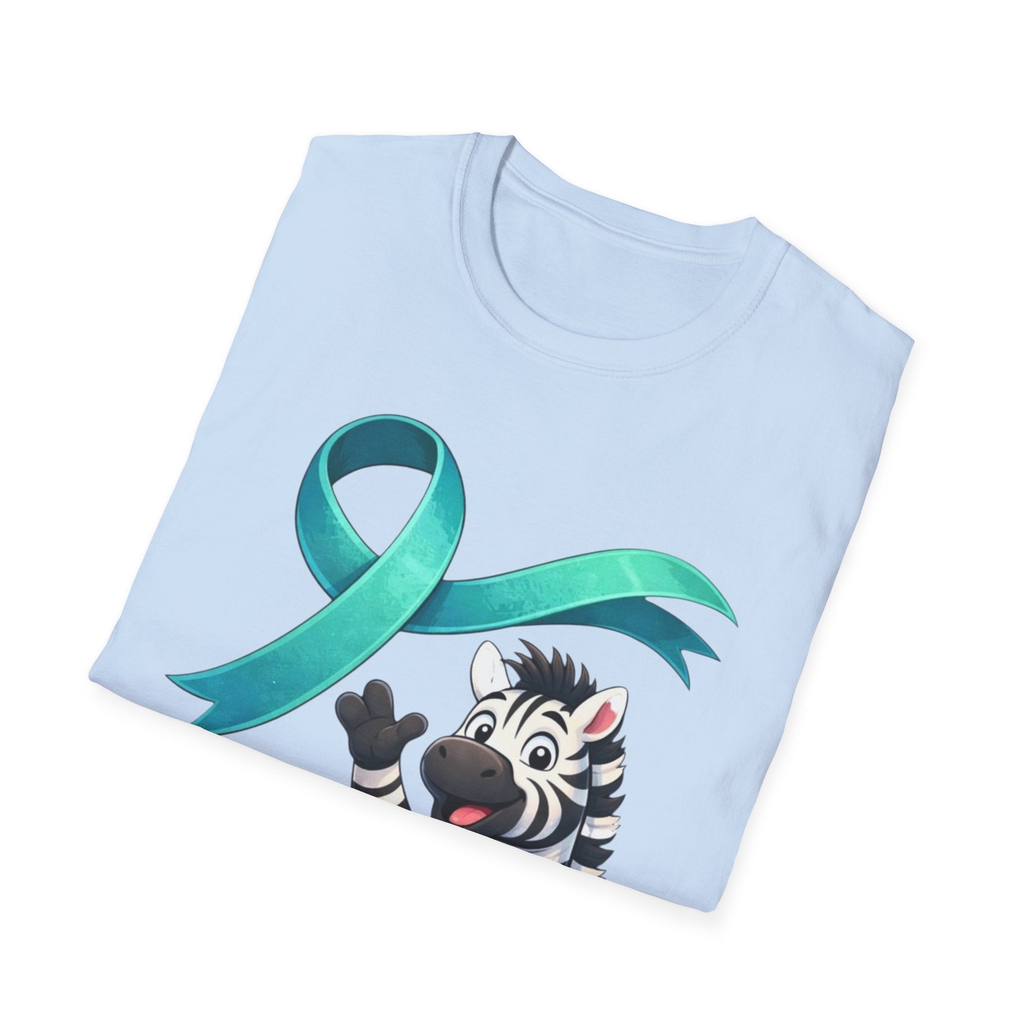Rare Disease Awareness Zebra T-Shirt — "I Am Rare" Teal Ribbon Shirt