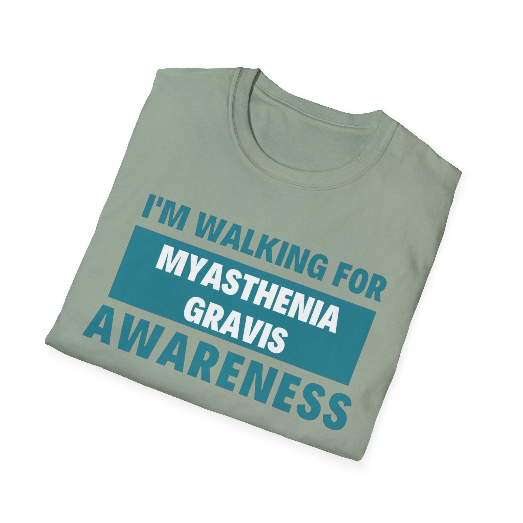 Myasthenia Gravis Awareness T-Shirt – "I'm Walking for Myasthenia Gravis Awareness" Fundraiser Tee