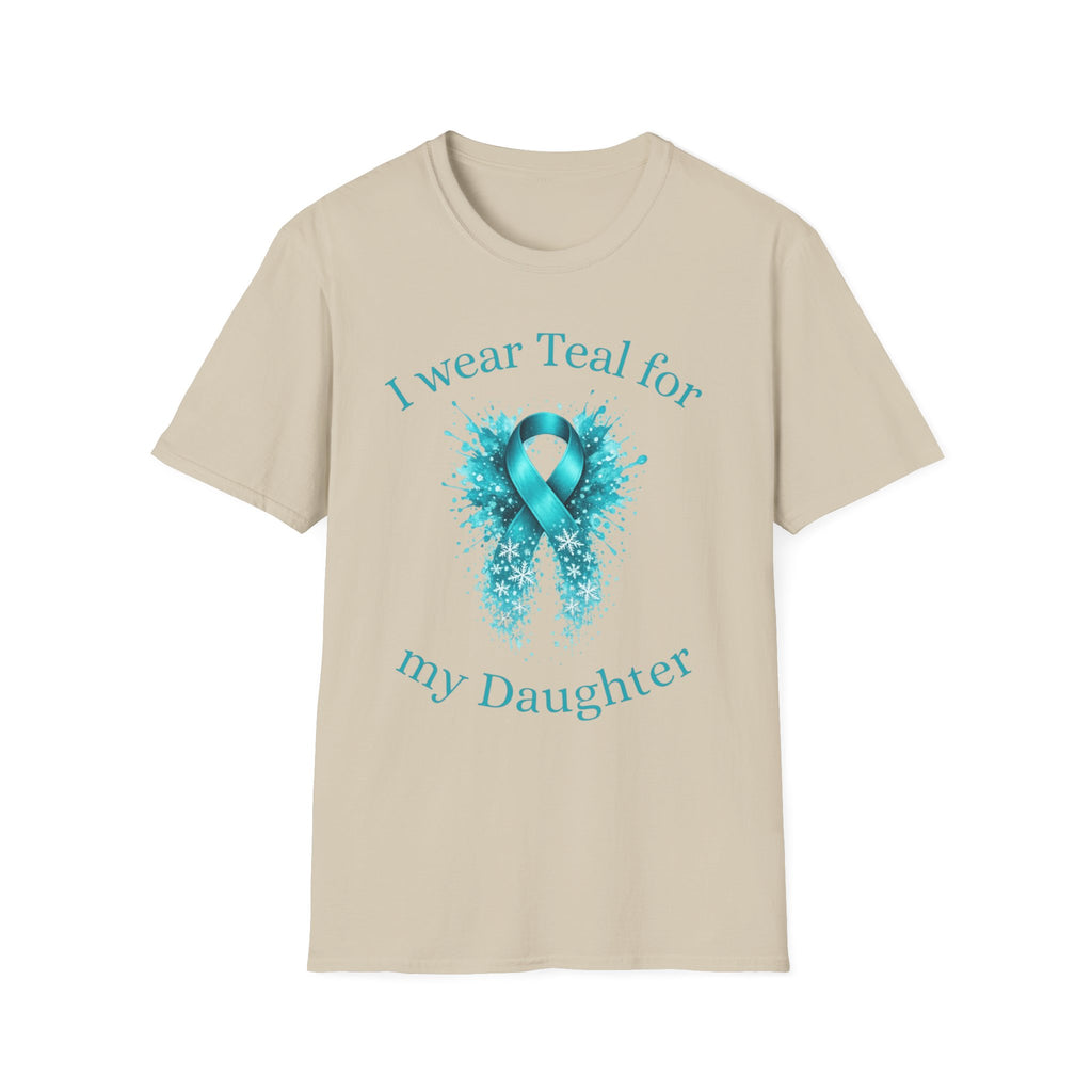 Myasthenia Gravis Awareness Ribbon T-Shirt — "I Wear Teal for My Daughter" Support Tee