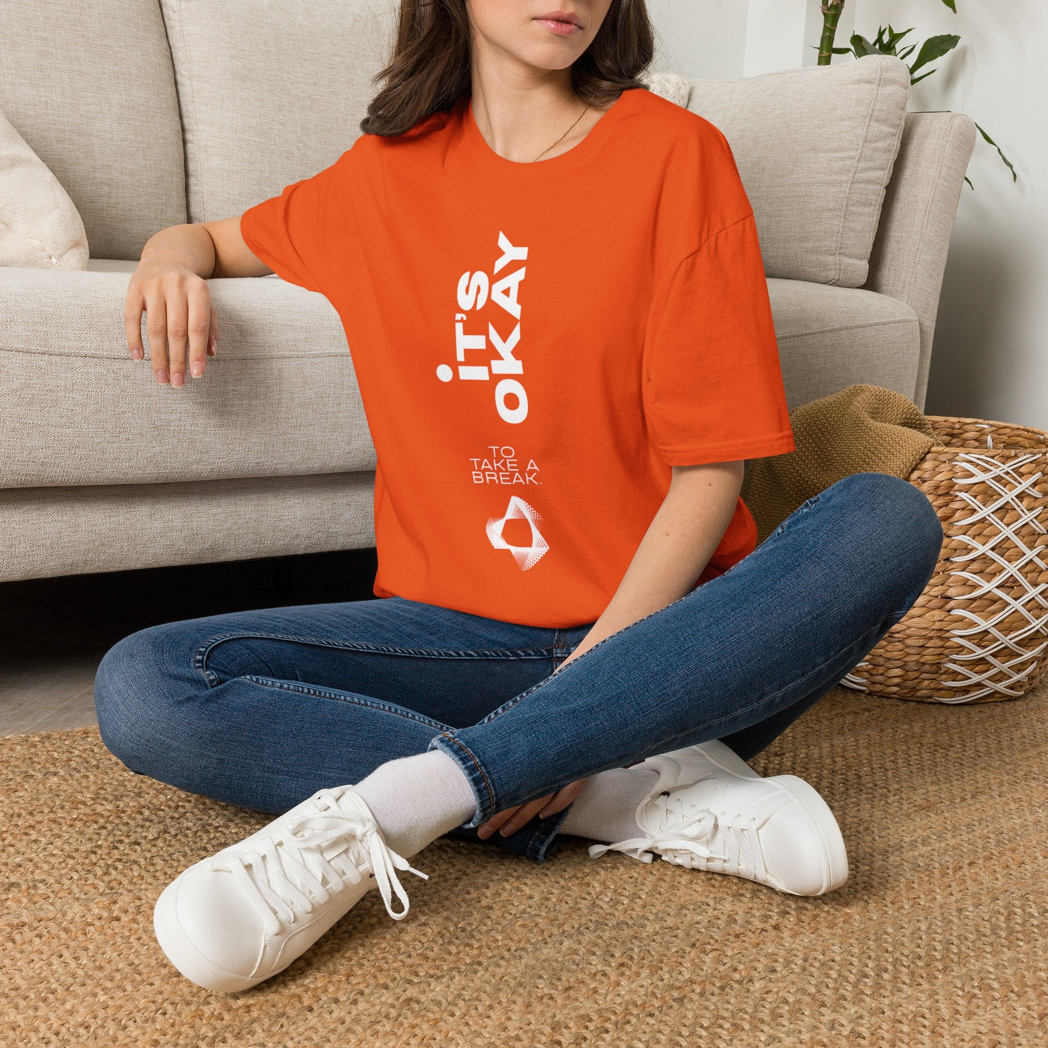 It's Okay Vertical Graphic Tee — Mental Health Awareness T-Shirt