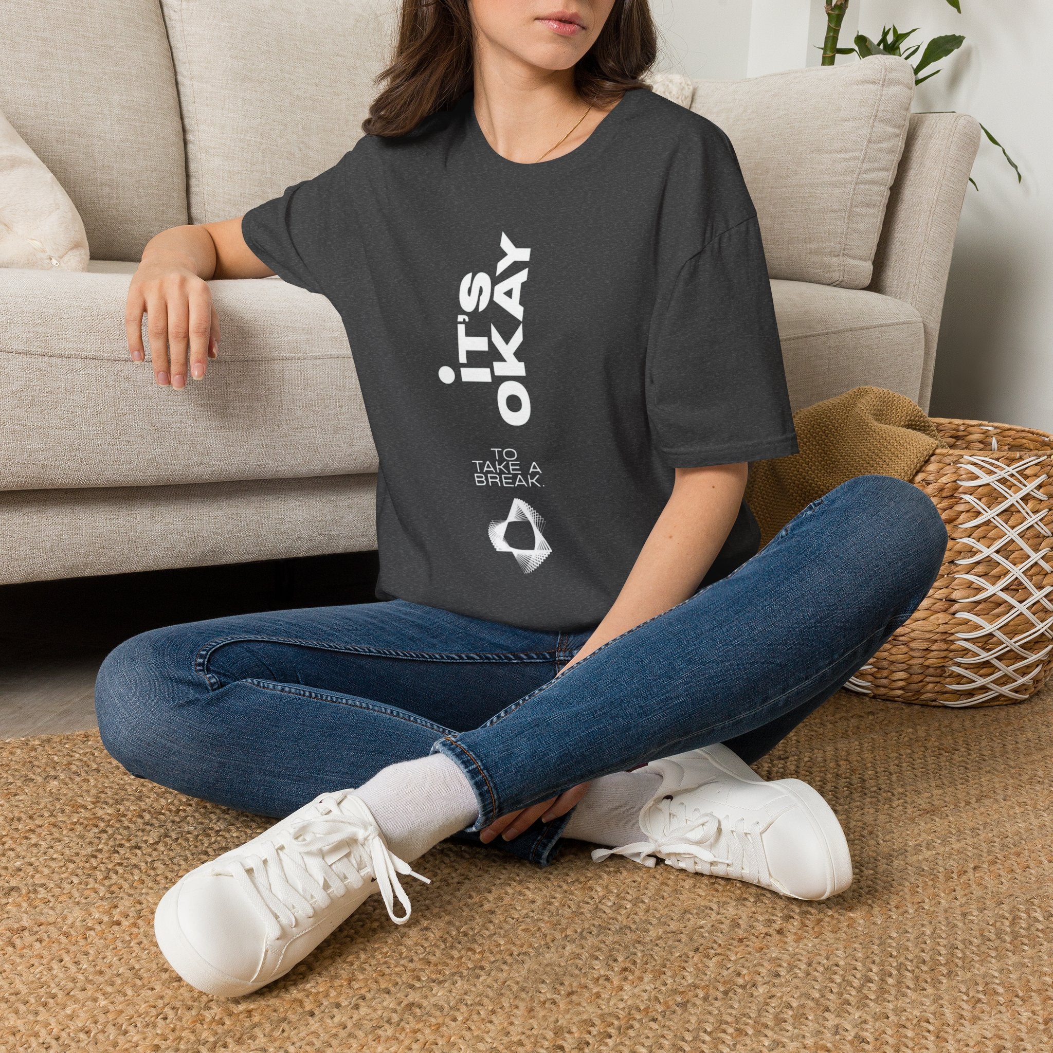 It's Okay Vertical Graphic Tee — Mental Health Awareness T-Shirt
