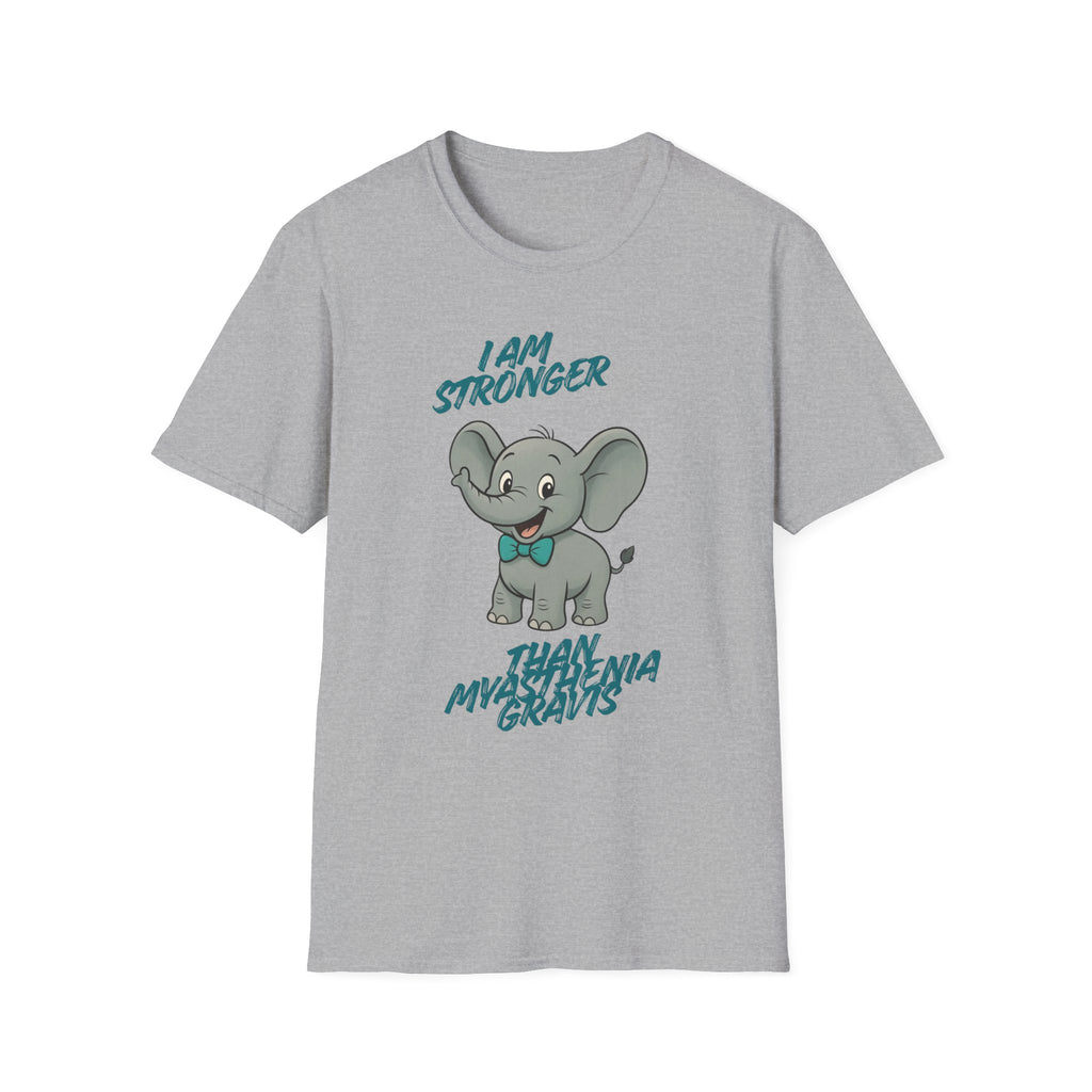 Elephant Strength T-Shirt — "I Am Stronger Than Myasthenia Gravis" Awareness Tee