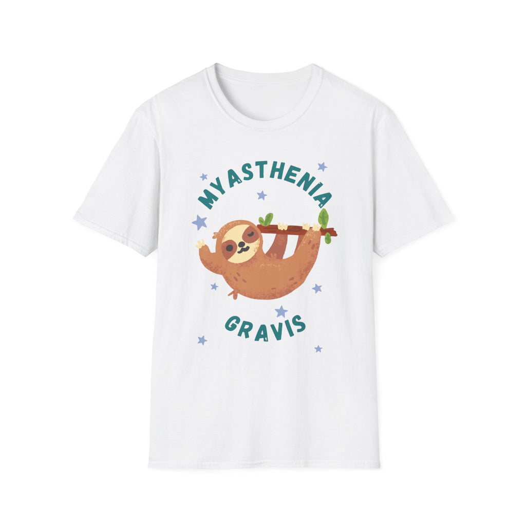 Myasthenia Gravis Sloth T-Shirt — Cute Awareness Tee for Support & Fundraising