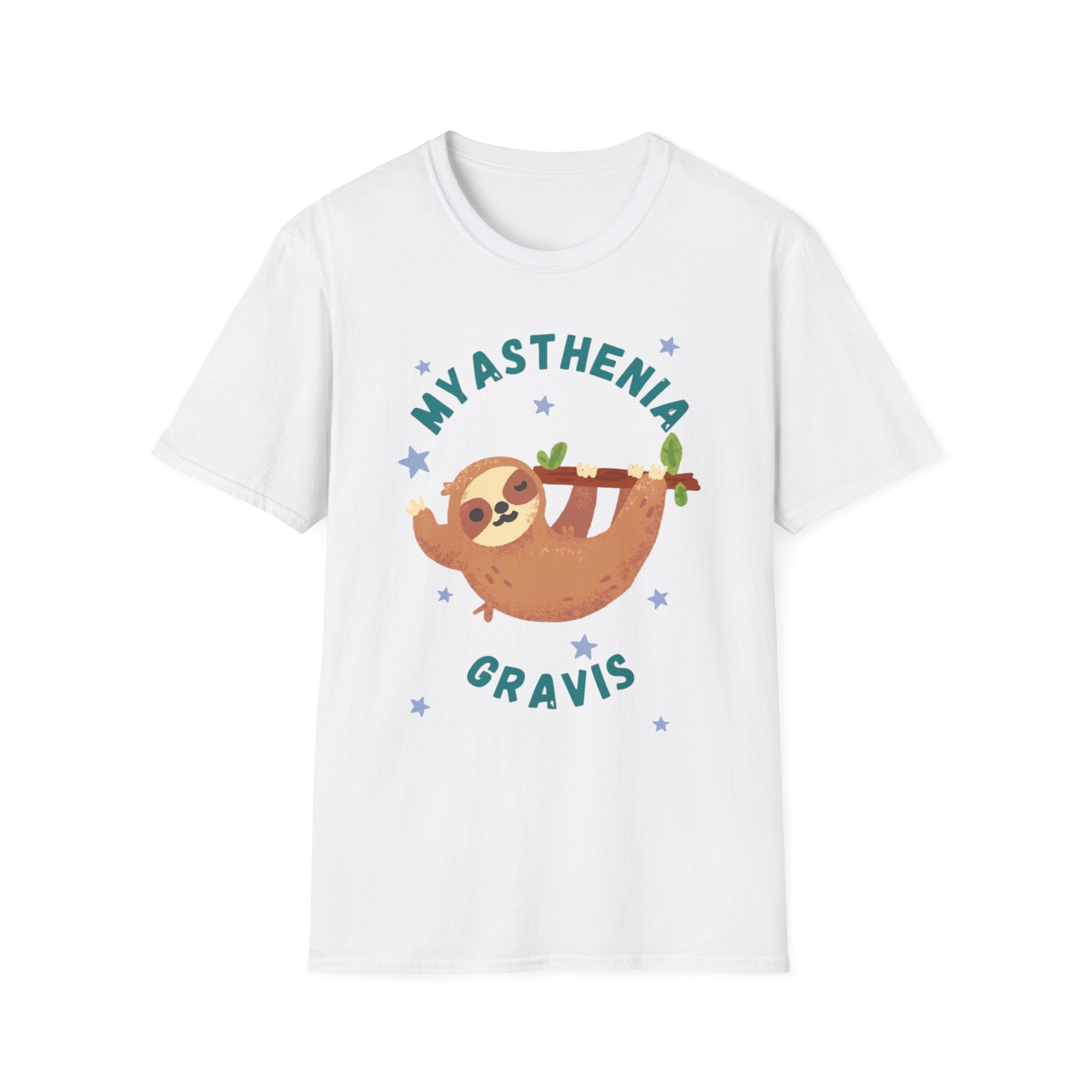 Myasthenia Gravis Sloth T-Shirt — Cute Awareness Tee for Support & Fundraising