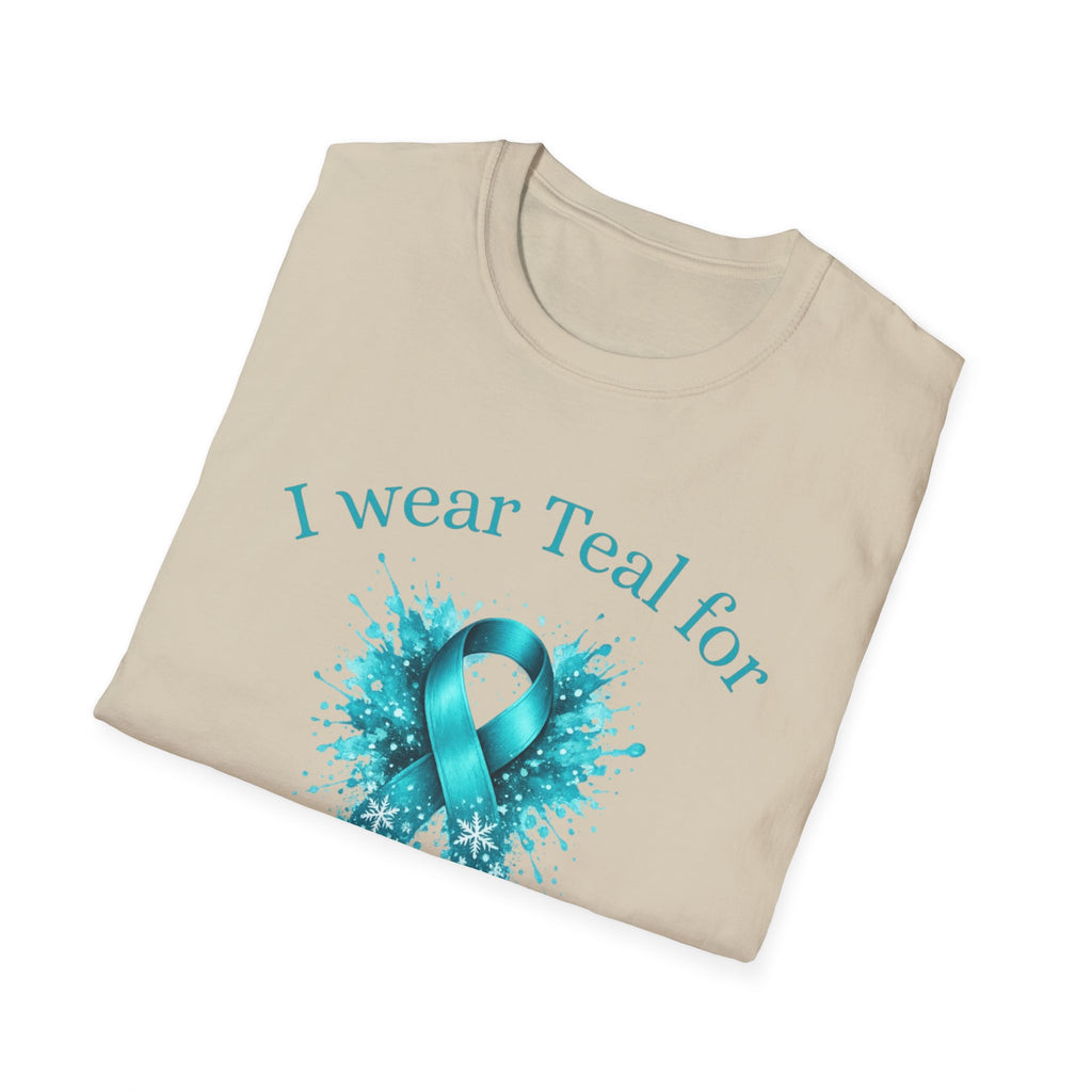 Myasthenia Gravis Awareness T-Shirt — "I Wear Teal for My Sister" Support Ribbon Tee