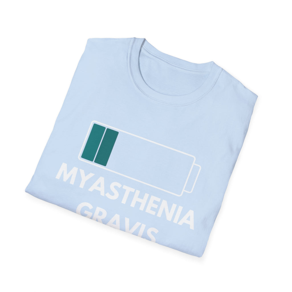 Myasthenia Gravis Awareness T-Shirt — Low Battery Graphic