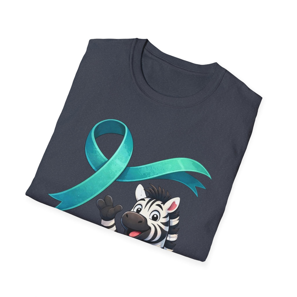 Rare Disease Awareness Zebra T-Shirt — "I Am Rare" Teal Ribbon Shirt